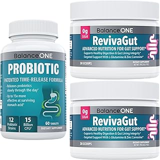 2-Month Complete Digestive Support Bundle – Intestinal Barrier & Microbiome Kit – Includes 2X RevivaGut Powder & 1x Daily Probiotic (3 Pieces)