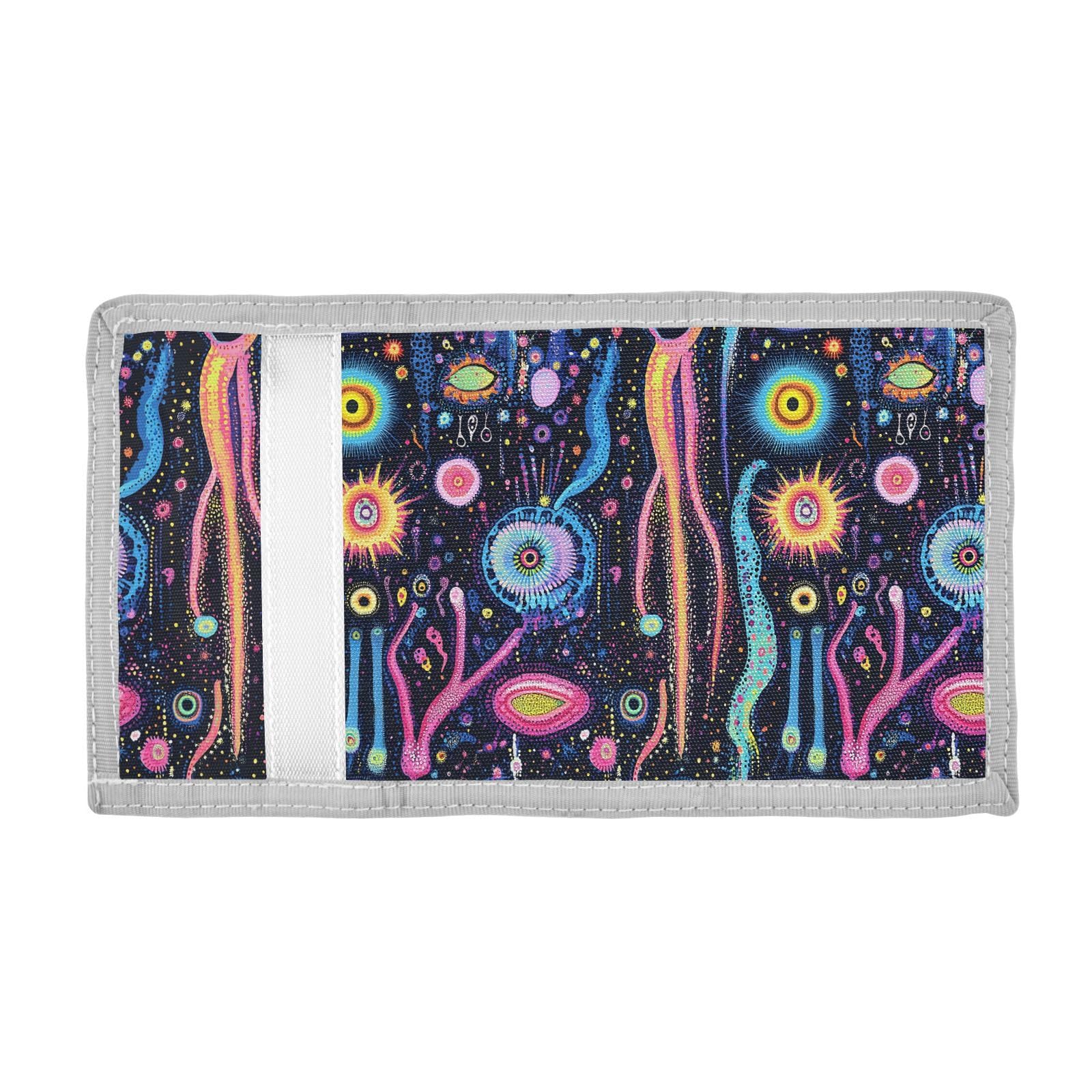 FOLIOSA Abstract Pattern Kids Wallet for Boys Girls Youth, Compact Fabric 4.9×2.9 in