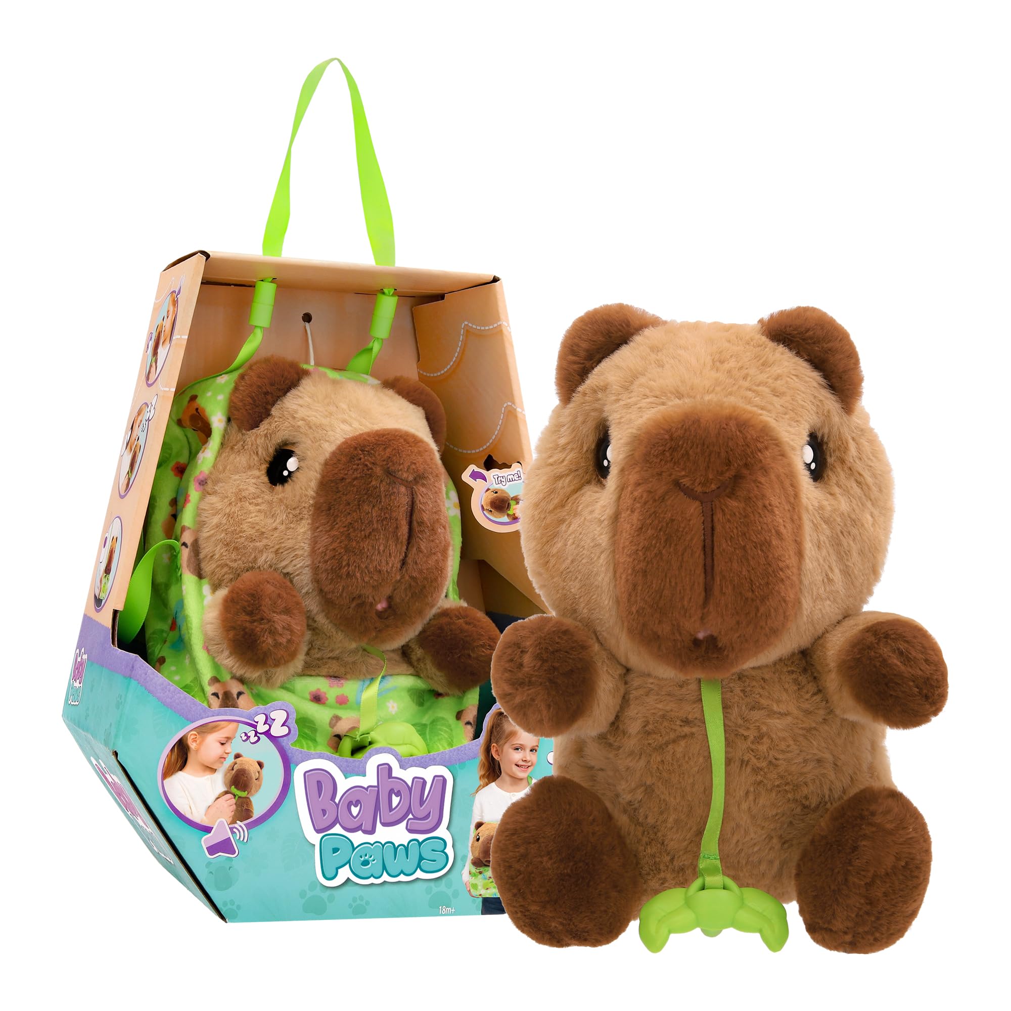 BABY PAWS Capybara – Interactive Soft Toy with Pacifier & Sounds