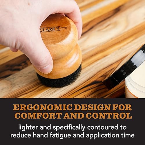 Vista 12 de CLARK'S Aplicador de aceite y cera para tabla de cortar, diseño elegante con mango ergonómico, restaura la belleza de tu bloque de carnicero