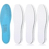 Sintege 3 Pairs Breathable Shoe Insoles Inserts Soft Cushioning Double-Layer Latex Foam Perforated Replacement Insoles for Men 7-11 Woman 2-8(White)