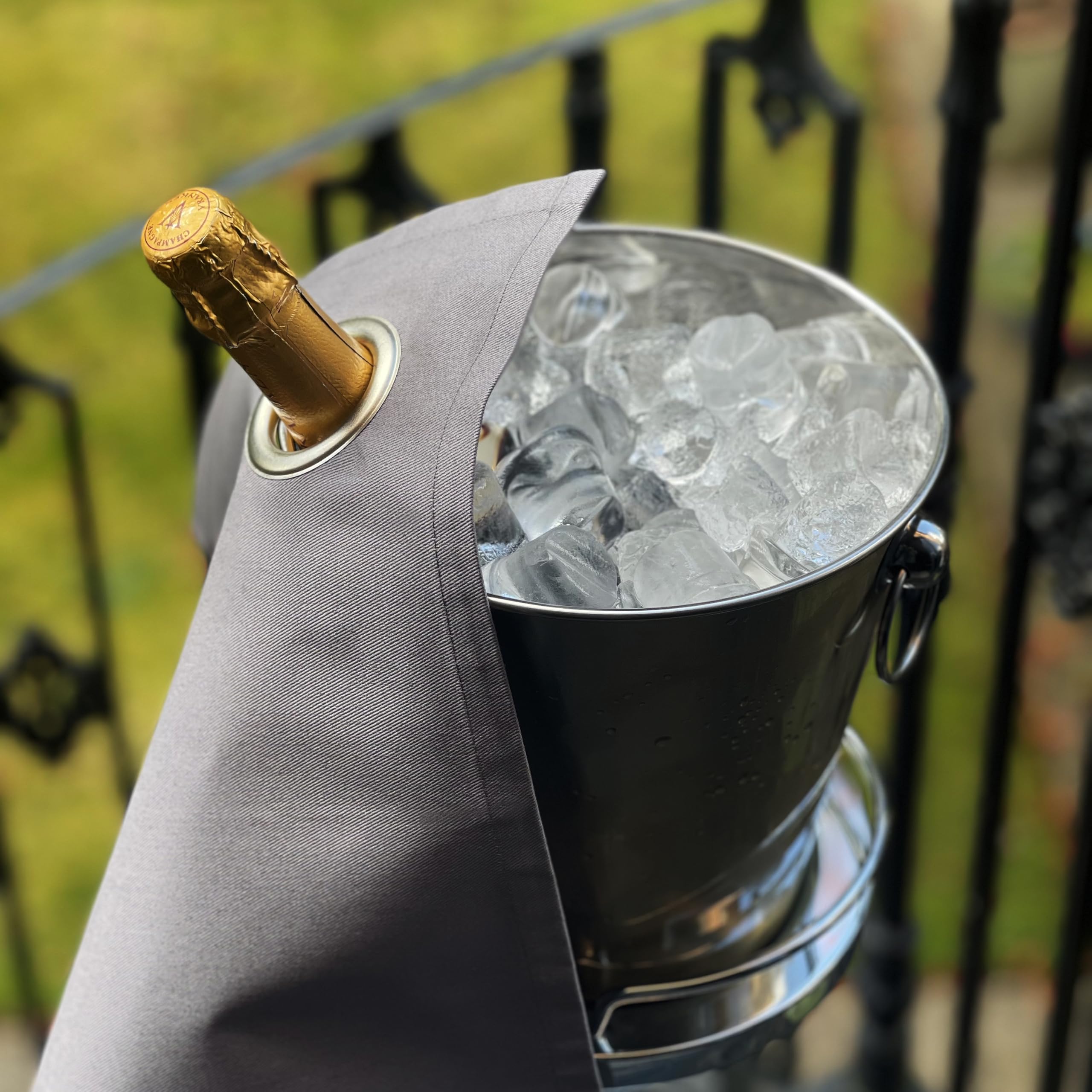 BottleCloths, Classic Collection, Bottle Cloths with Metal Ring for Ice Buckets Cotton, 42 cm - Image 2