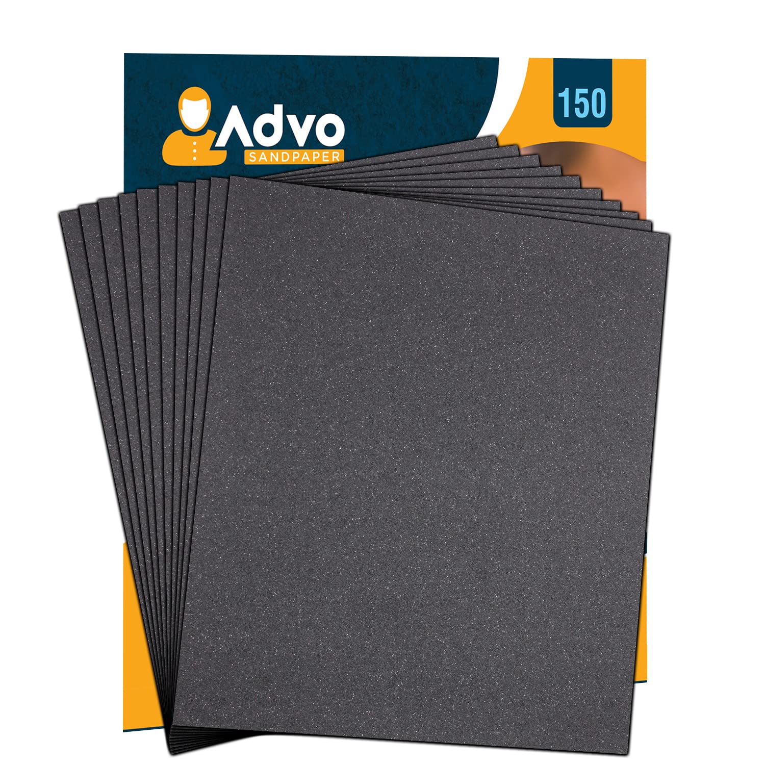 ITZU 150-Grit Abrasive Emery Paper Sanding Sheets for Wet & Dry Primer Surfaces Wood Furniture Metal Fabrication- (Pack of 10)
