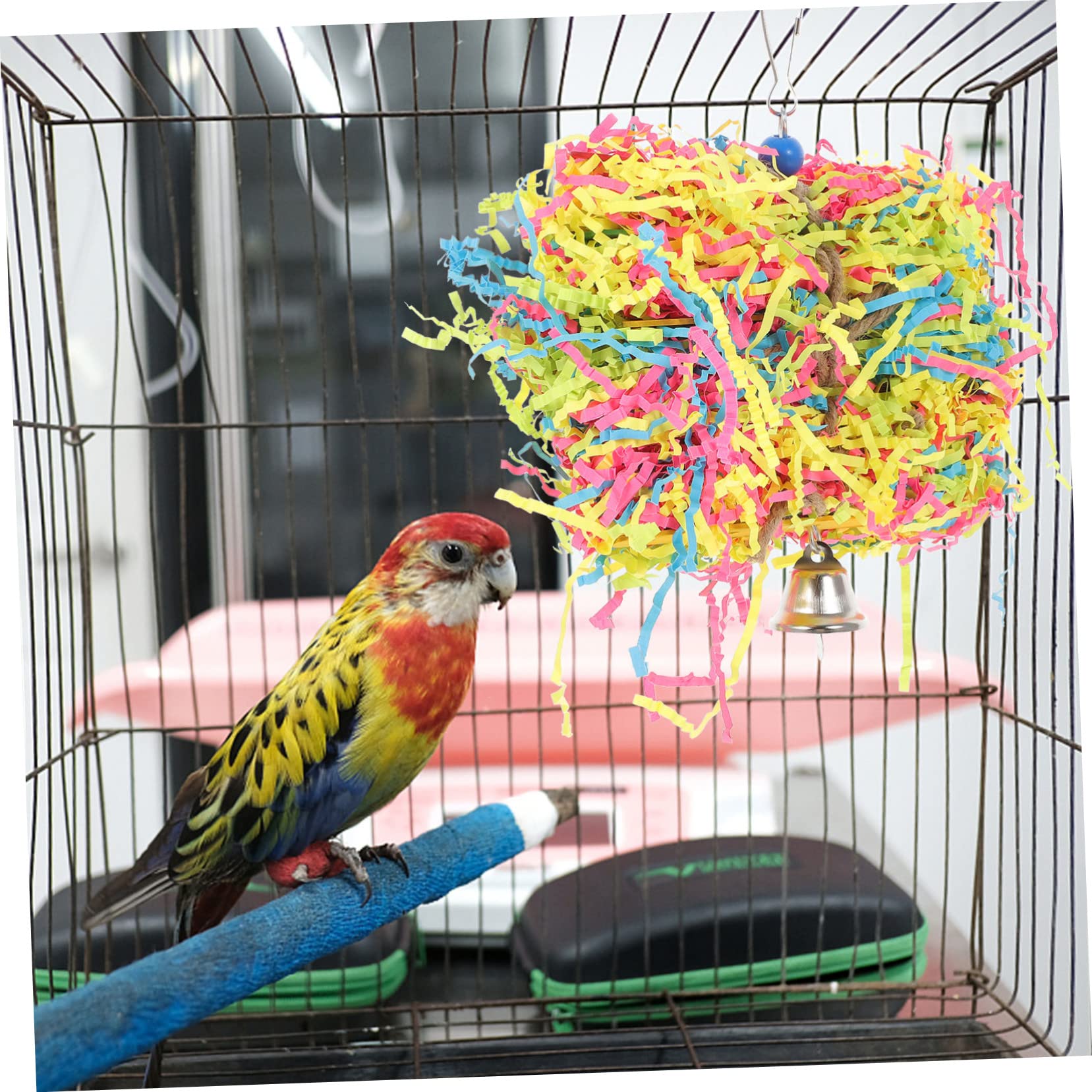 FRCOLOR 3piezas Juguete para Pájaros para Masticar Juguete Colgante para Accesorio Seguro para Entretenimiento De Aves para Adiestramiento