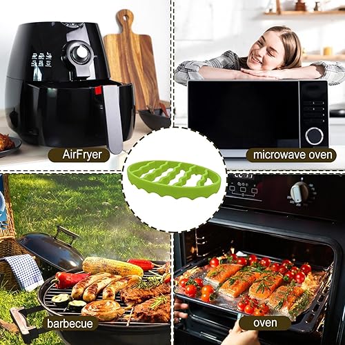 Miniatura 7 de Estante para asar, estante de silicona para asar, resistente al calor, antiadherente, fácil de limpiar, pequeño asador para cocinar, hornear,