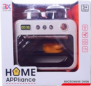 Home Appliance Light And Sound Microwave Oven Toy For 3 Years And Above - Beige