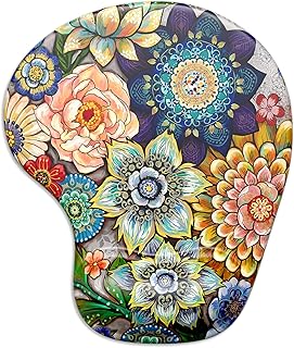ITNRSIIET Mouse Pad, Mouse Pad Wrist Support Mousepad with Wrist Rest, Mouse Pads for Wireless Mouse Ergonomic Cute Desk Decor Desk Accessories, Non-Slip PU Base, Succulent Flower