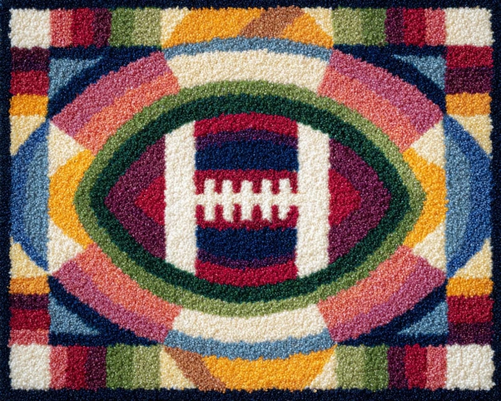 Wallphantom Latch Hook Rug Kit for Adults,Baseball,Printed Canvas Crochet Yarn Floor Mat Embroidery DIY Hook and Latch Kit Carpet for Christmas Decoration,52x38cm