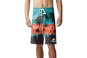 FOCO Men's NFL Team Logo Sunset Swim Boardshorts: Miami Dolphins