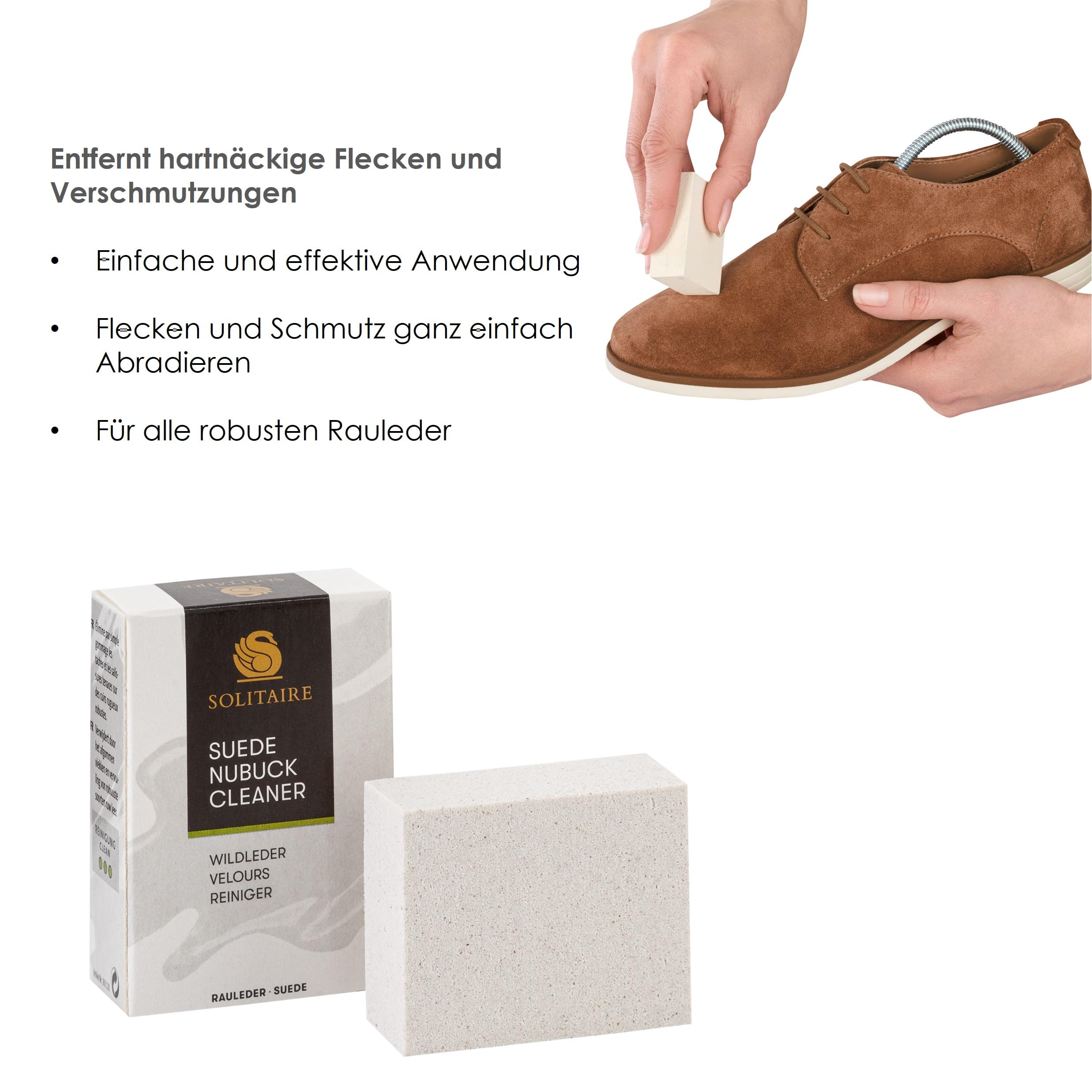 Velours Nubuk Wildleder Pflege Schuhputzset mit neuem 100% PFC-freiem Imprägnierspray Solitaire Perfect Protect