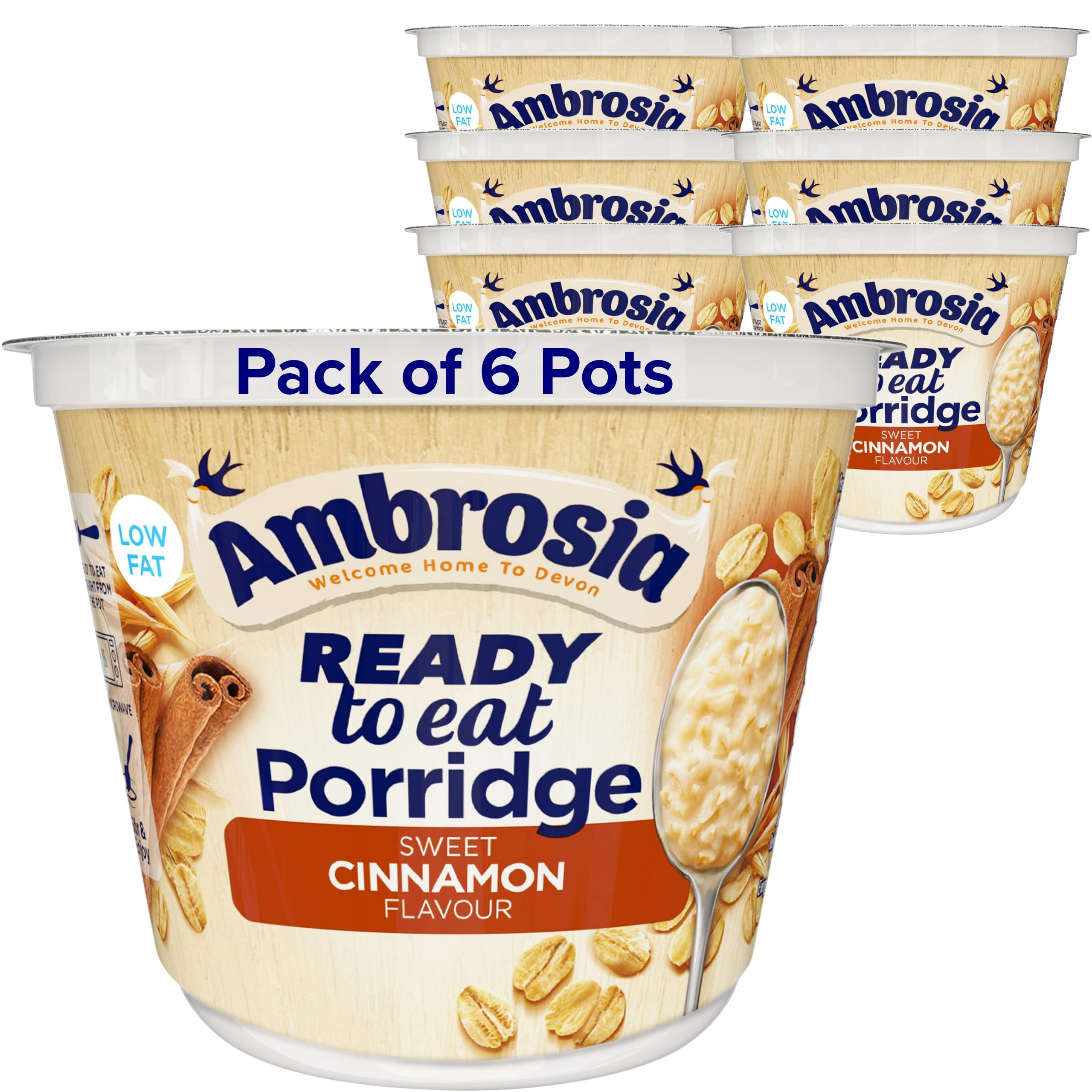 Ambrosia Ready-to-Eat Sweet Cinnamon Porridge, 210 g (6-Pack)