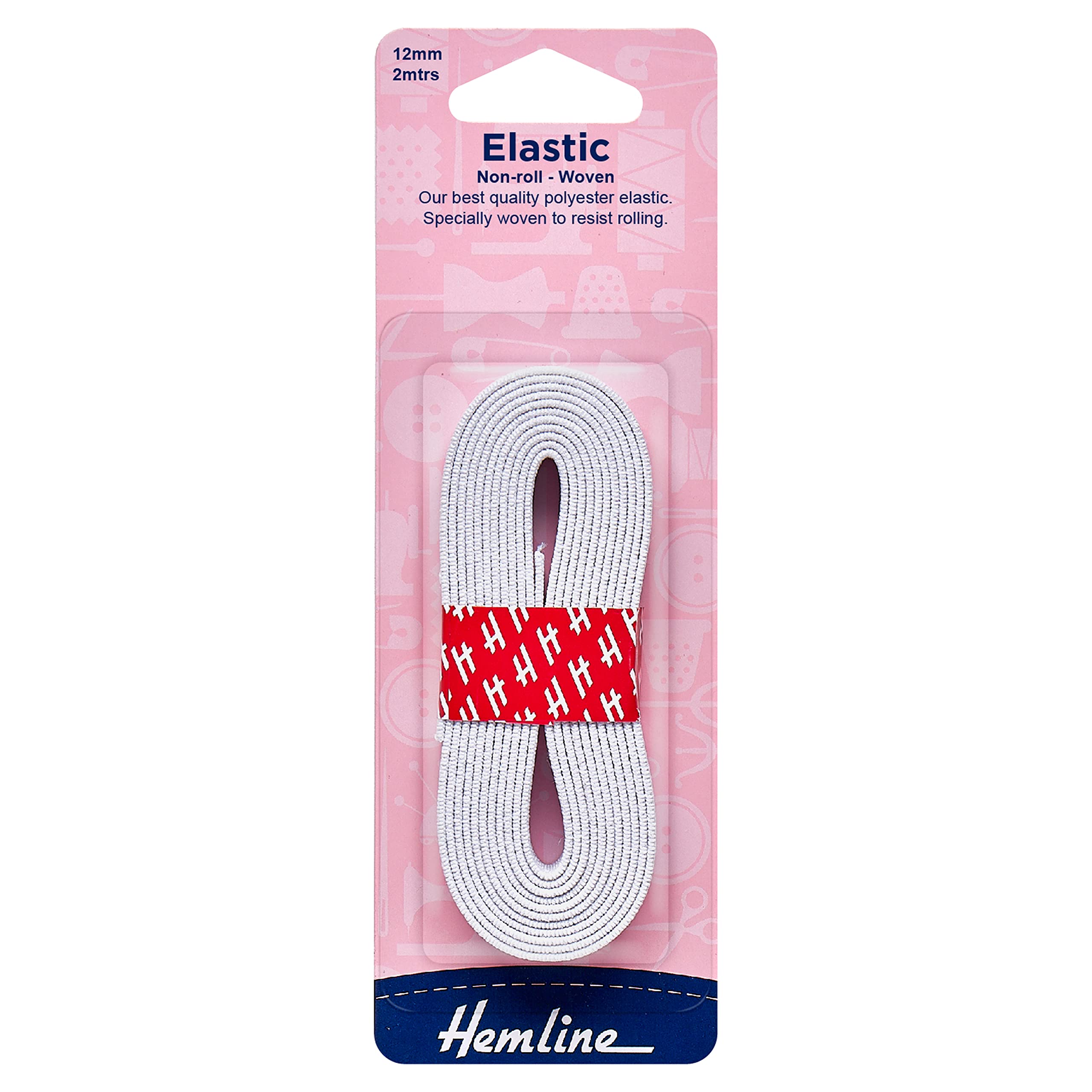 Minerva Non Roll Elastic White Polyester Hemline H630.12