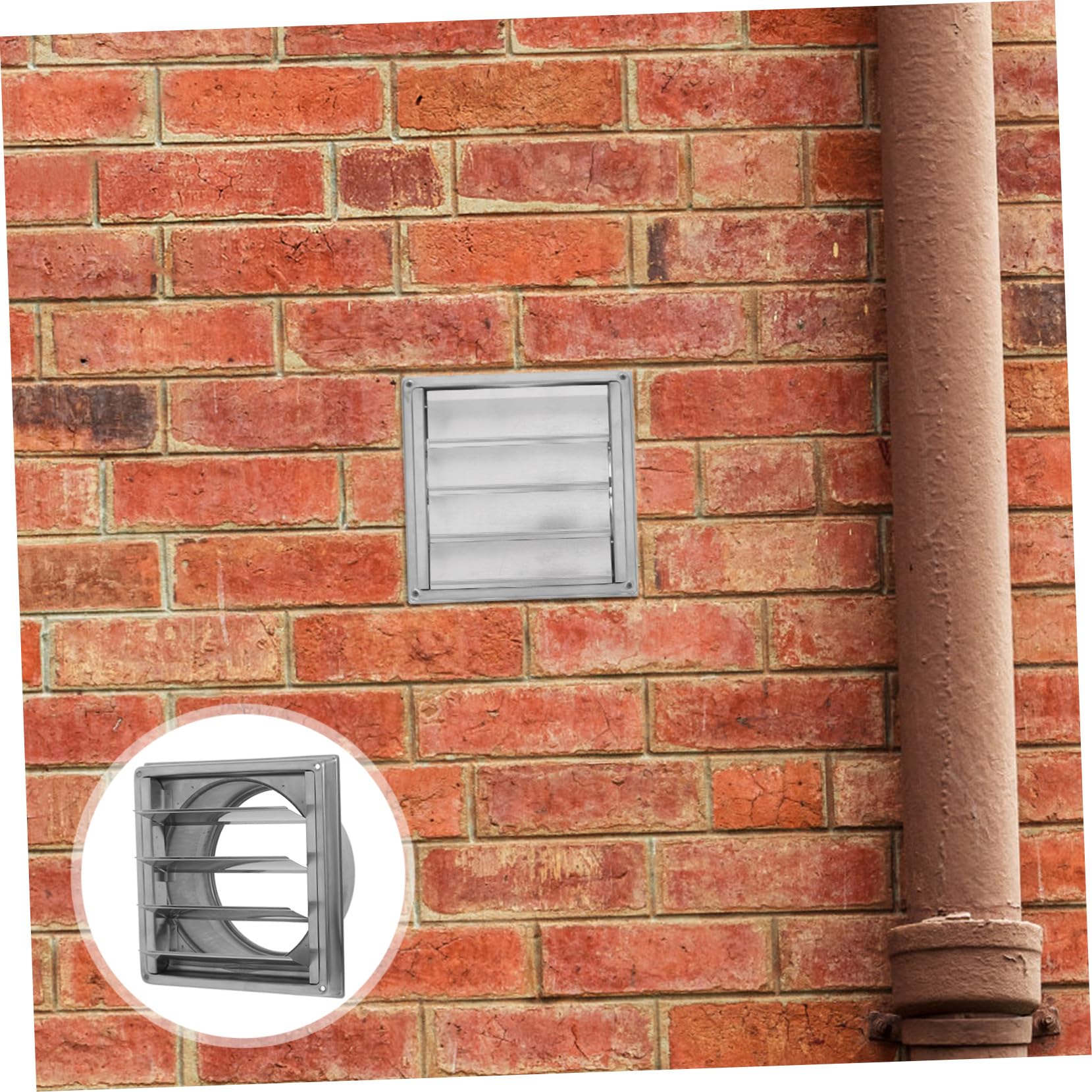 Homoyoyo Ventilazione in Acciaio Inox con Alette Regolabili e Rete Protettiva Copertura Aerazione per Esterni Case Uffici e Industrie Antipioggia e Resistente per Ventilazione e