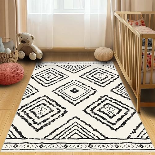 Miniatura 37 de Alfombras lavables de 5 x 7 pies para sala de estar, alfombras para dormitorio, alfombras grandes, alfombras de lana sintética ultra suave, alfombra