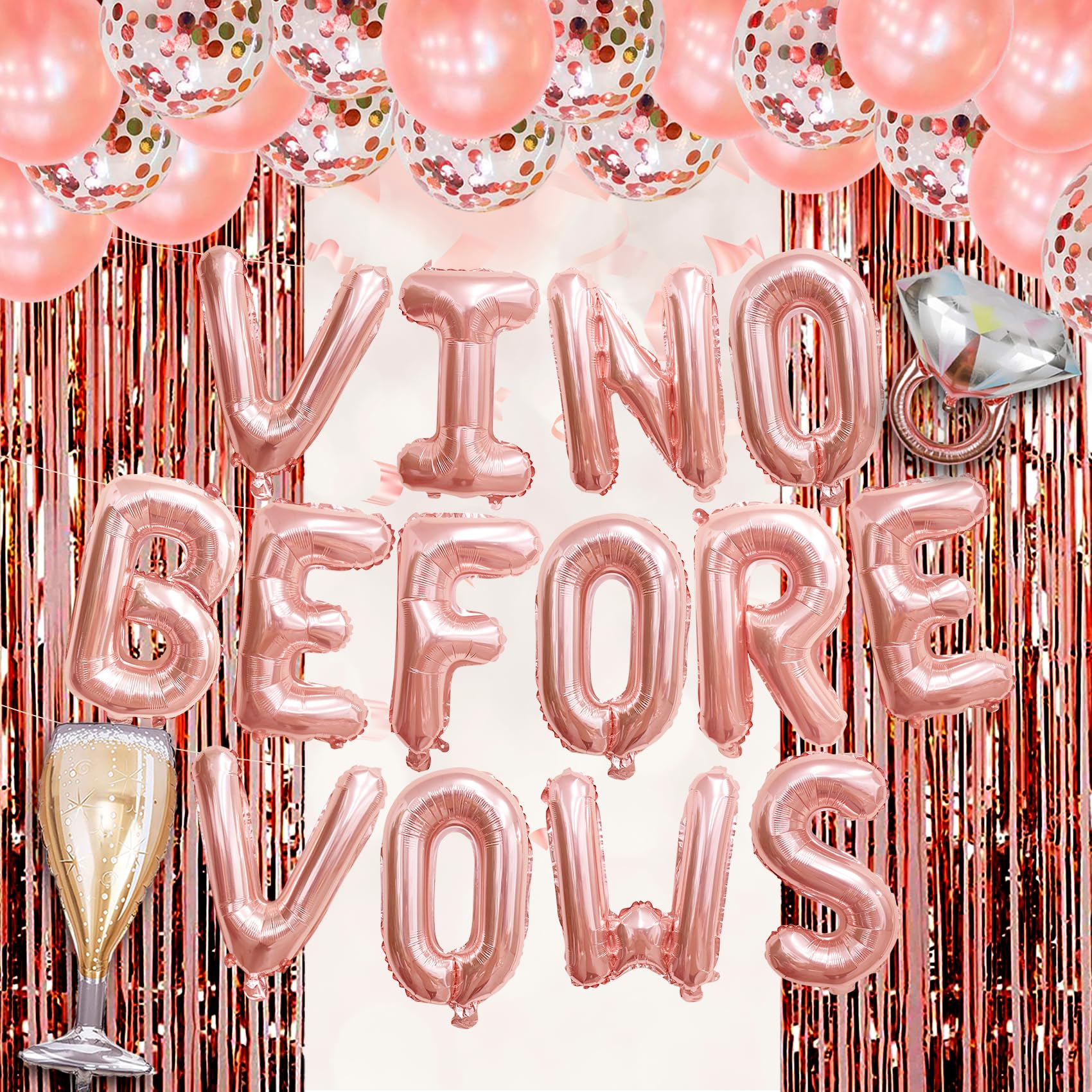 Bachelorette Party Decorations - Vino Before Vows Balloons, Bride To Be Decor, Bachelorette Supplies