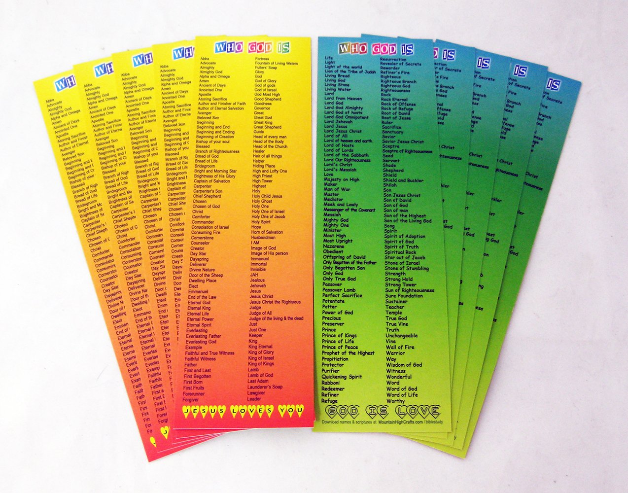 Who God is Bookmark, 270 Names of God - Set of 10 Bookmarks - Image 4
