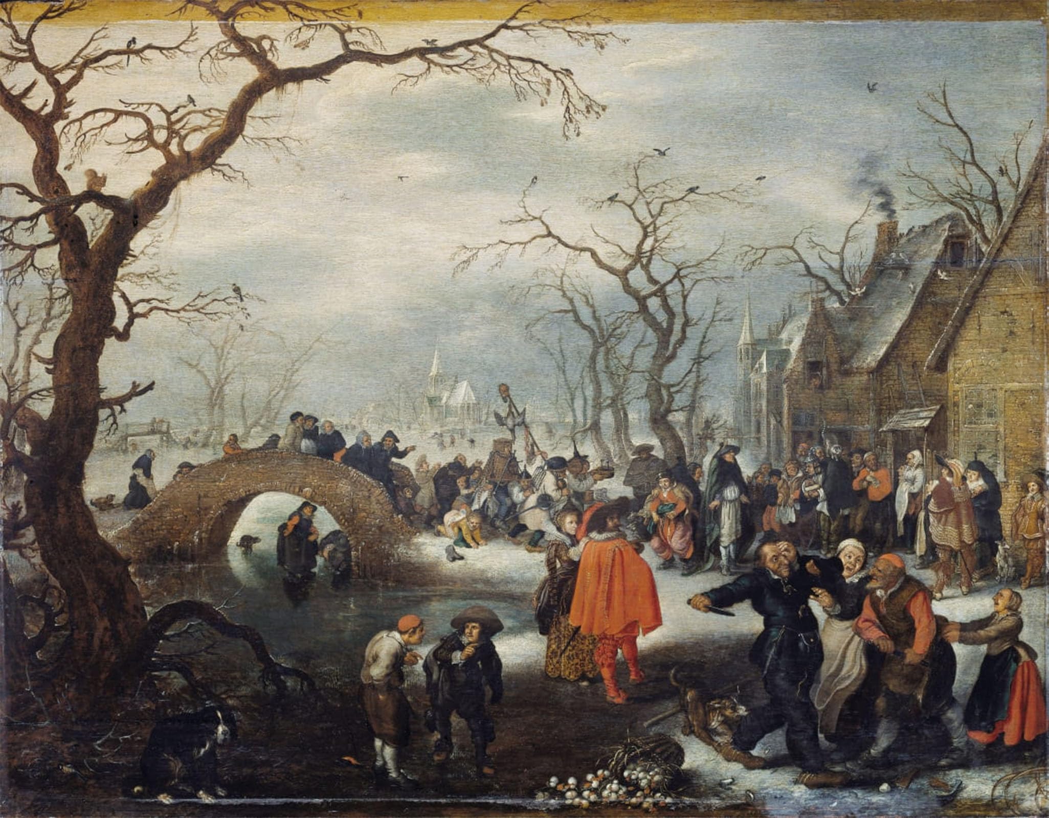 SERENDIPITP Vintage Wall Art Canvas Nordic Poster Canvas Print Picture Shrove Tuesday in the Country by Adriaen Pietersz Van De Venne Wall Art Poster for Home Decor 60x90cm