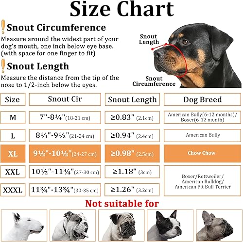 Miniatura 4 de Mayerzon Bozal Pitbull, bozal suave para American Bully Bulldog Boxers Rottweilers, bozal de masticación antimordedura para aseo, bozal de tela para