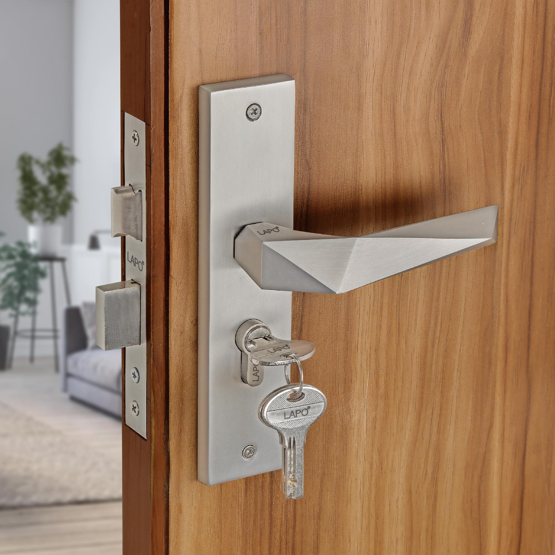 Lapo Heavy Duty Door Lock for Main Door, Mortise Door Lock for Home, Door Lock Handle Set for Bedroom, Mortise Handle Set with 3 Brass Keys | Matt Finish | 3 Years Warranty RO-126-CY (B0CTMT6JXD) Amazon Price History, Amazon Price Tracker