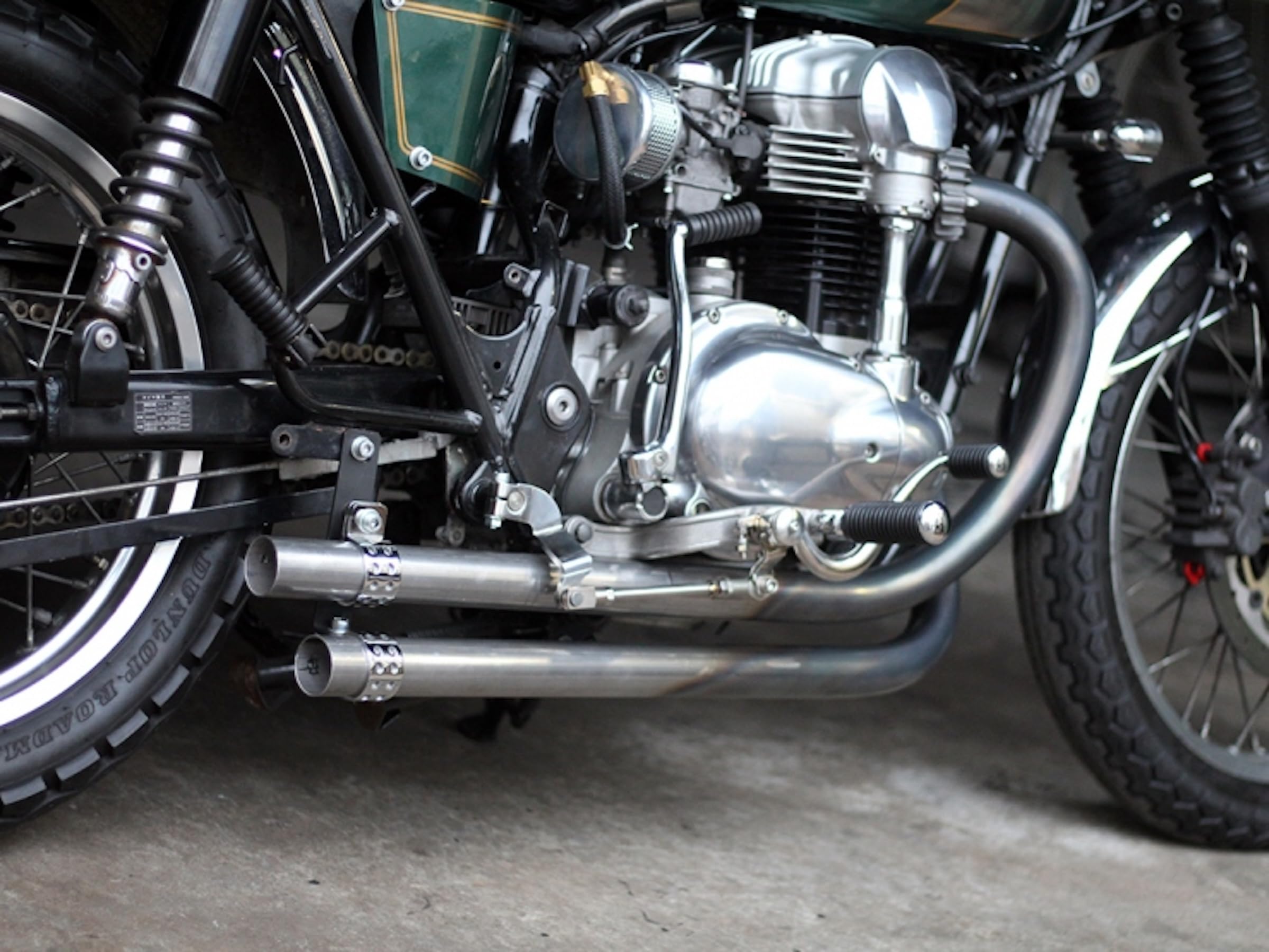 モーターロック　w650 w400 手曲げマフラー MOTOR ROCK W650/400用 オールドスタイル手曲げマフラー Type2