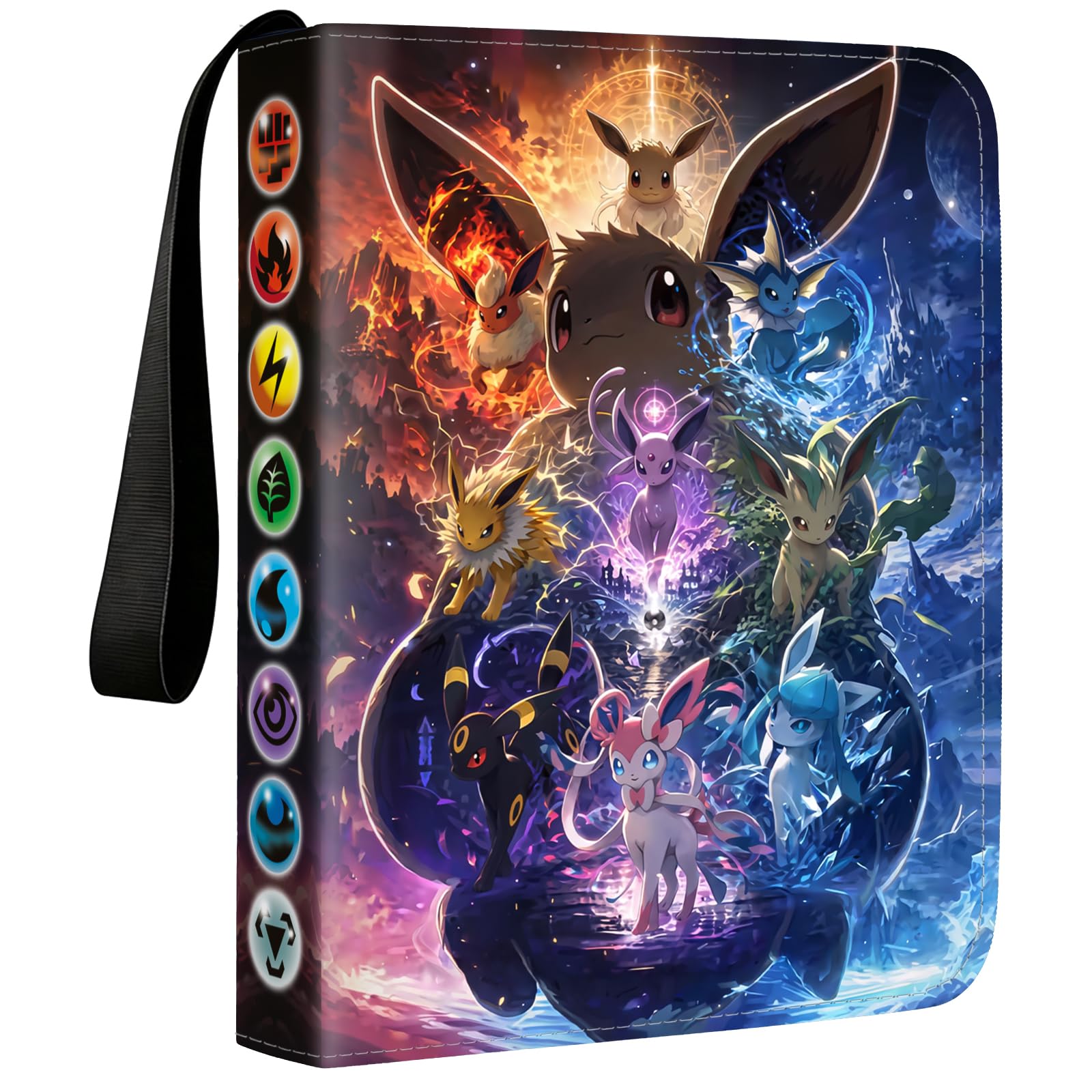 Trading Card Binder 4 Pocket,50 Pages, 400 Pockets,Zippered Waterproof PU Material Loader Binder,for Card Collections&Sports Cards,Boys and Girls Gifts (Purple-400)