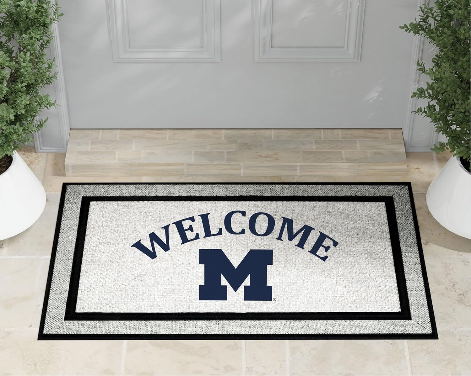 KH Sports Fan 18x30 Gray Michigan Wolverines Welcome Doormat NCAA Rug