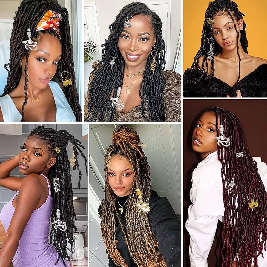 NAISKA 20PCS Dreadlock Accessories Locs Hair Jewelry Hair Beads