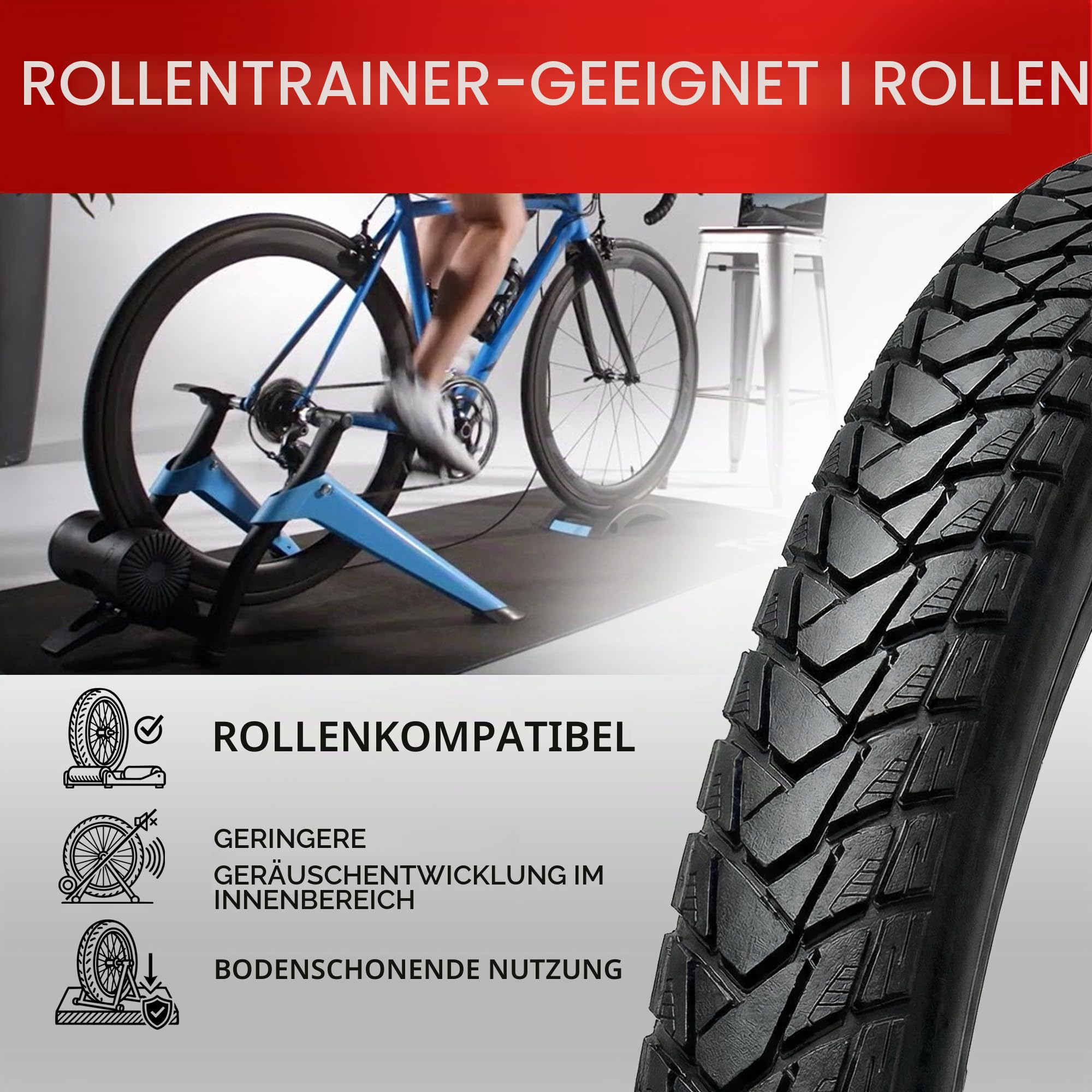 Fincci Nave Urban 700x45c Fahrradreifen 28x1,75 (47-622) - 2er Set Faltbare Aramid 28 Zoll Reifen mit 1mm Pannenschutz - Leichte City, Trekking & Hybrid Reifen 60 TPI