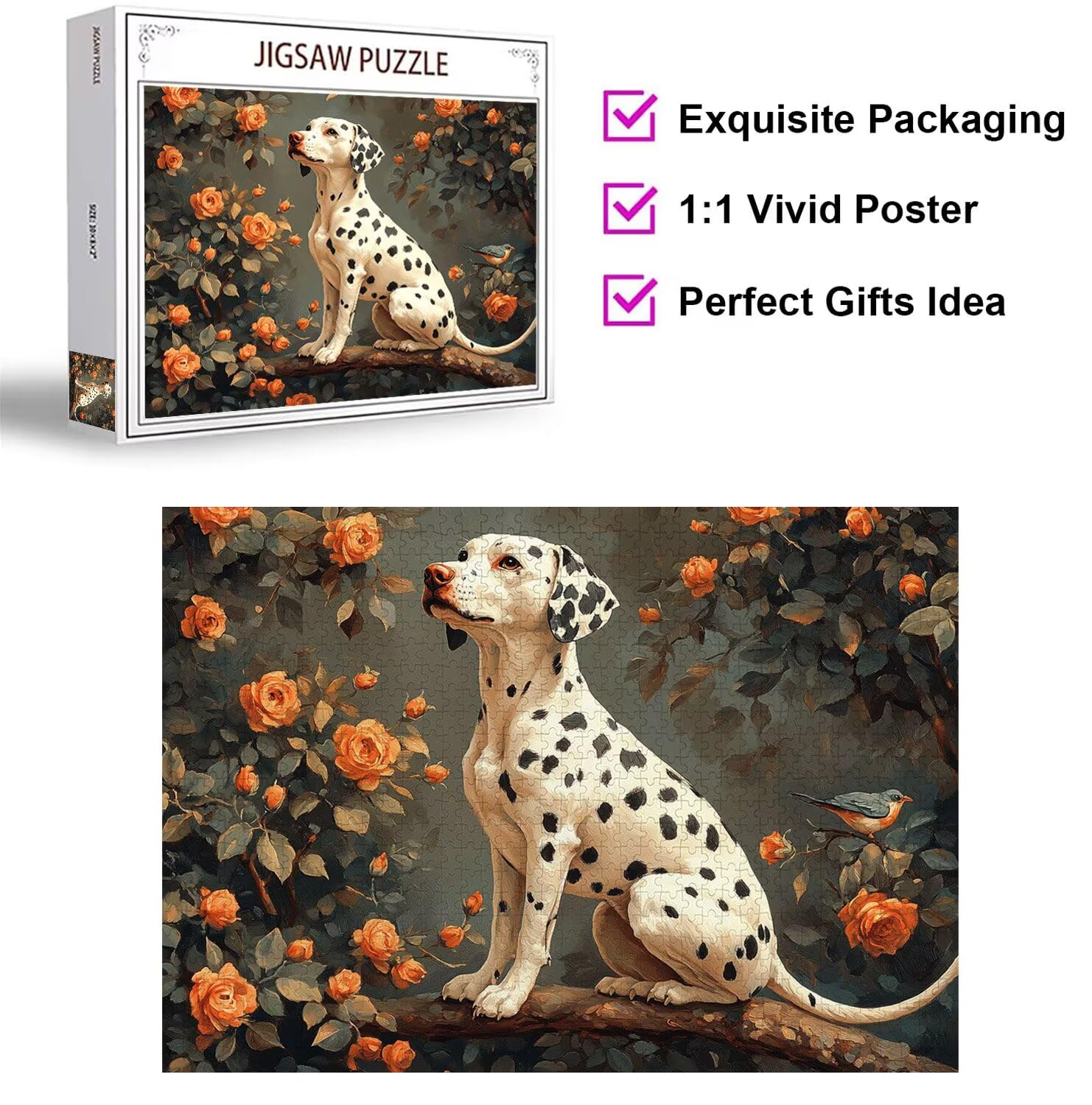 Blume Puzzle 6000 Teile, Holzpuzzle Erwachsene, Hund, n-263