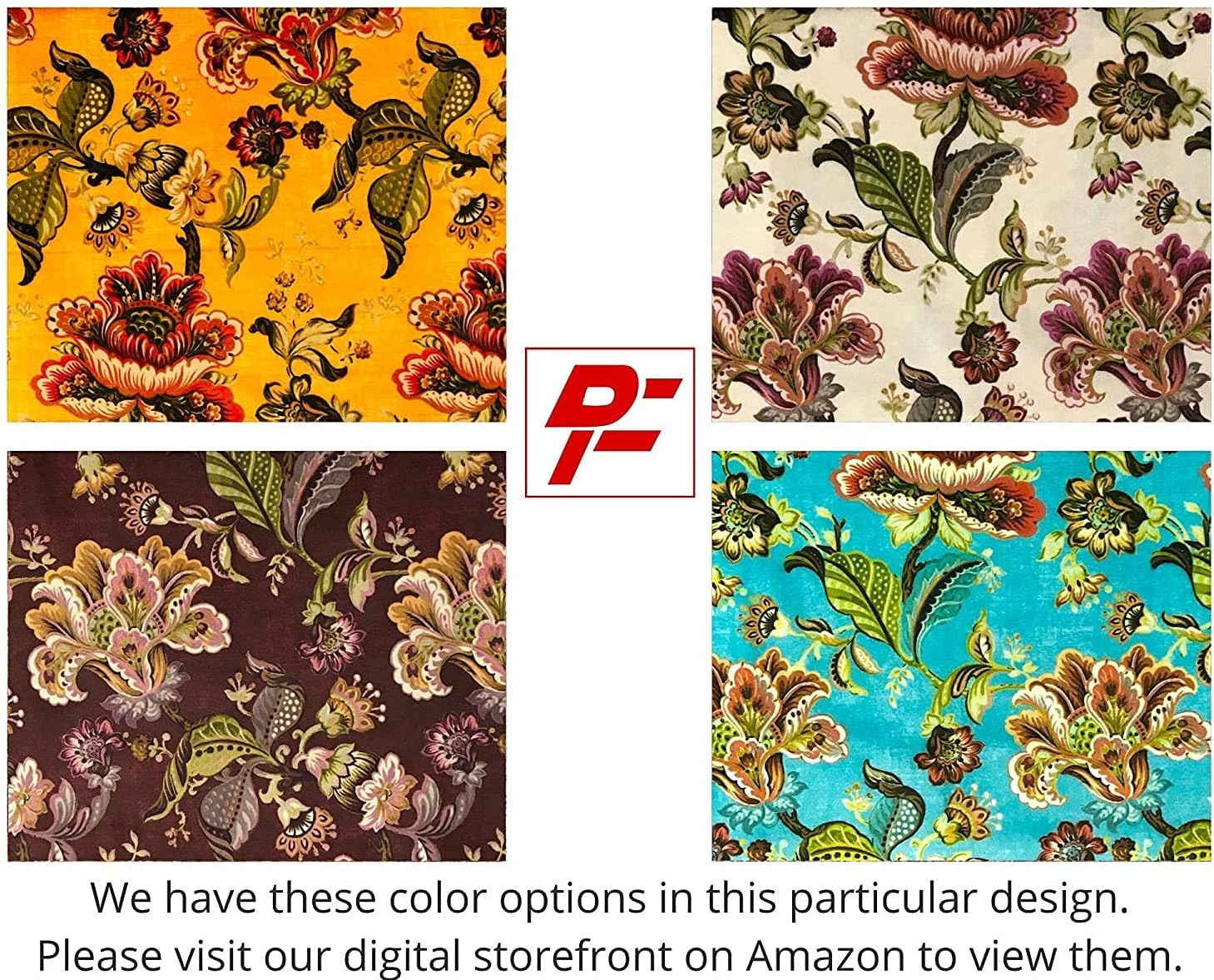 Velvet Finish Floral Design Digitally Printed Soft Fabric Material for Upholstery, Window Treatments, Craft - Width 54 inches - Burnt Orange - Fabric by The Yard