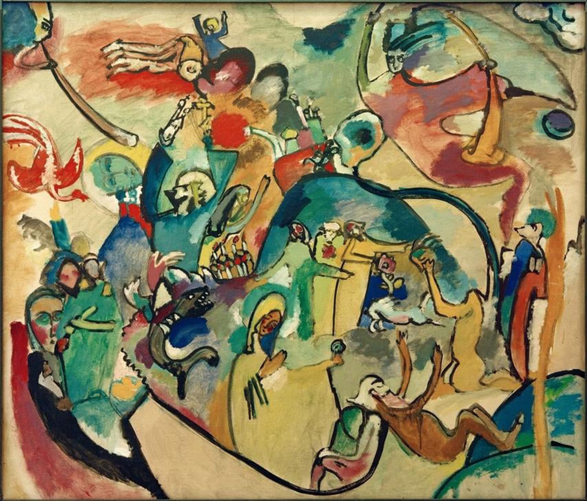 POSTERIIk Vintage Classic Picture Landscape Artwork All Saints II by Wassily Kandinsky Portrait Canvas Painting for Office Home Decor 60x90cm