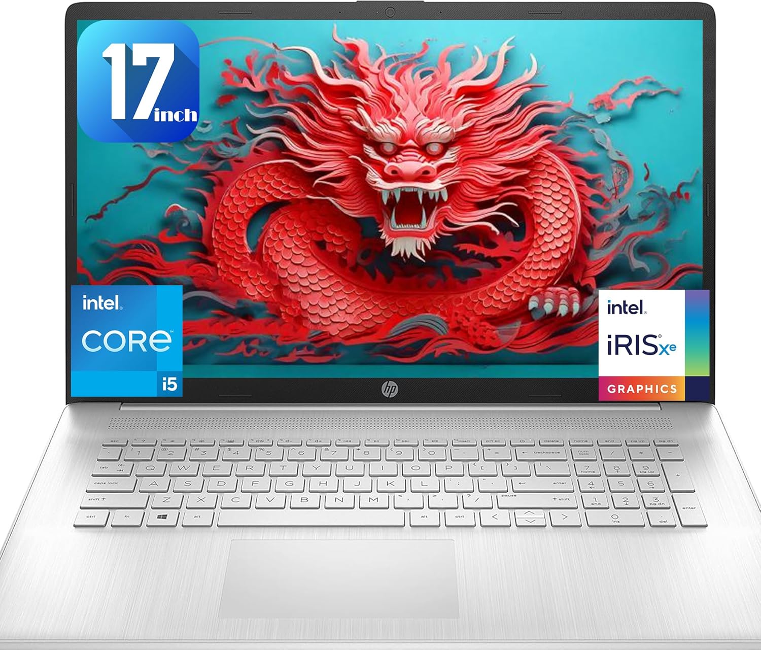 HP 17.3" Laptop, Intel i5-1135G7 Processor, 16GB RAM, 1TB SSD, IPS Full HD Display, HDMI, USB-Type C, Intel Iris Xe Graphics, Windows 11 Home, Silver