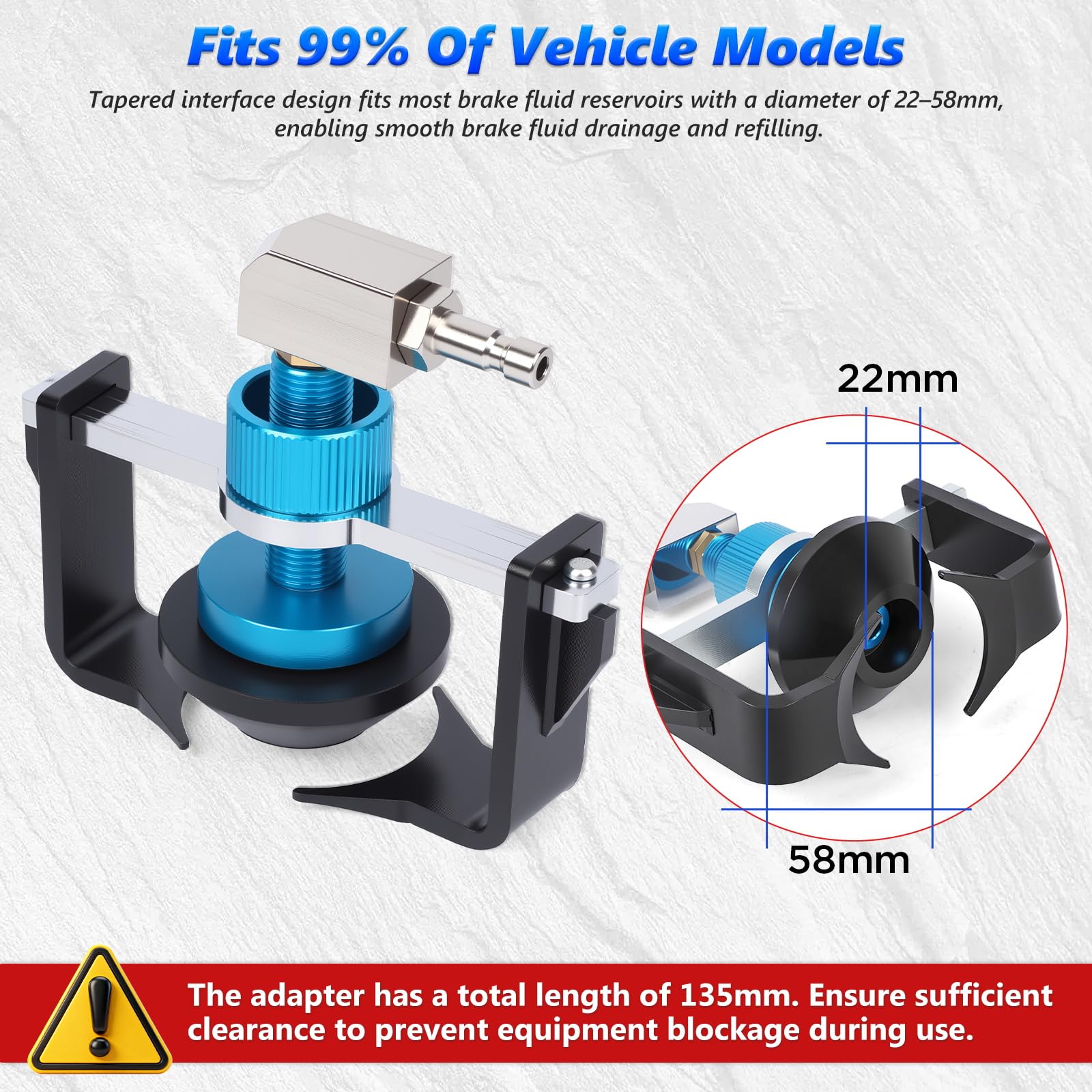 BELEY 3L+1L Kit de Purga de Frenos Manual con 5 adaptadores | Para Cambiar el Líquido de Frenos, Manómetro integrado, Apto para Modelos de Toyota, Renault, Volkswagen, Peugeot, etc