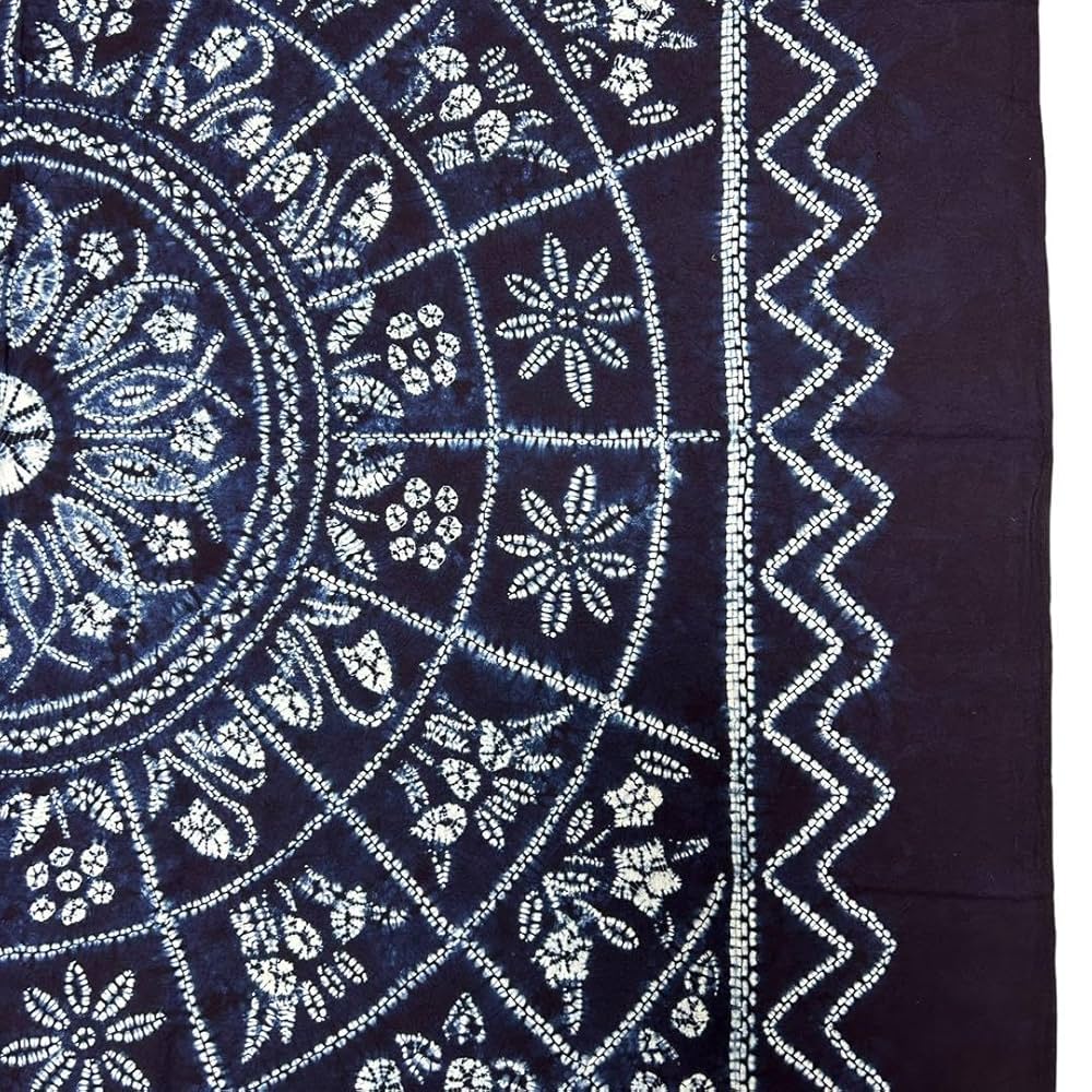 Amazon｜藍染 本草木染 絞り染め 大判テーブルクロス 紺 藍色 藍