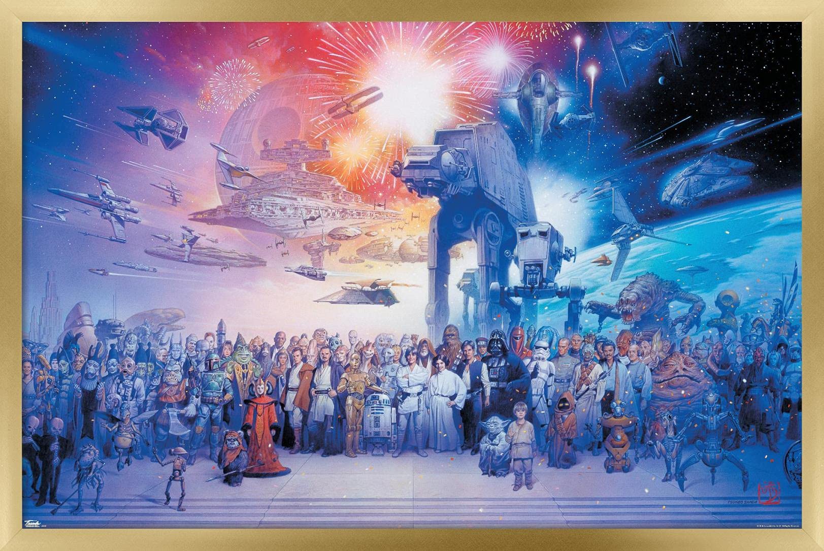 Star Wars: Saga - Galaxy Wall Poster, 34L" x 22.4W", Gold Framed Version
