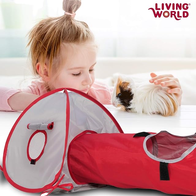 Foto 6 de 8 de Escondite Tienda de campaña para pequeños Animales Living World, Mediana, Azul/Rojo