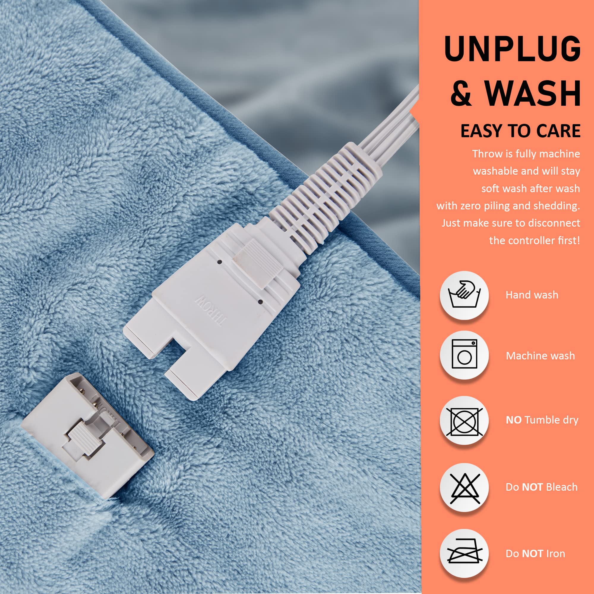 Amazon.com: Heated Blanket, Machine Washable Extremely Soft and Comfortable  Electric Blanket Throw with 3 Heating Settings and auto Shut-Off, Blue (50  x 60) : Home u0026 Kitchen