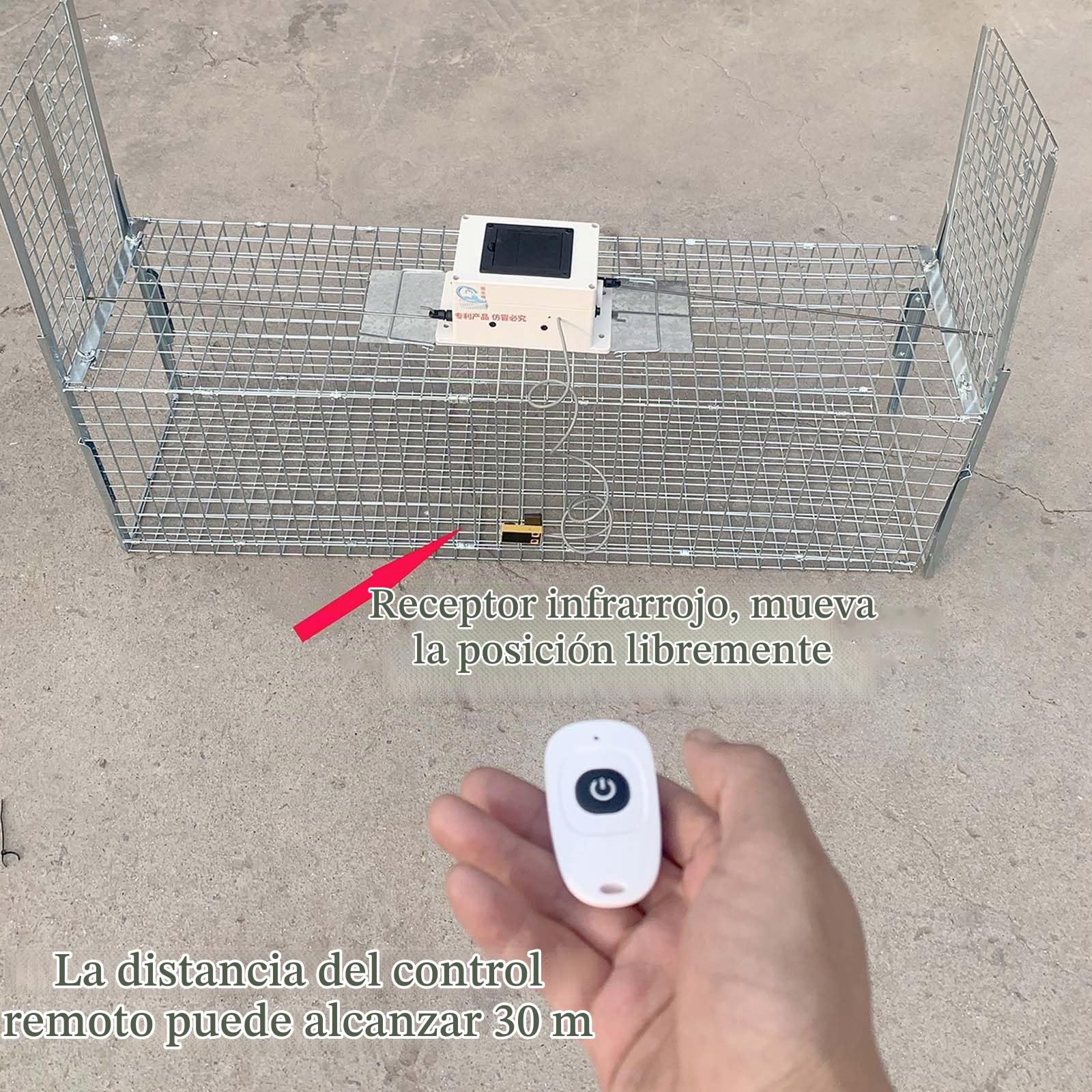 Humane Live Animal Trap, jaula infrarroja de 32 pulgadas con control remoto, diseño plegable para atrapar ardillas, mapaches, conejos y ardillas