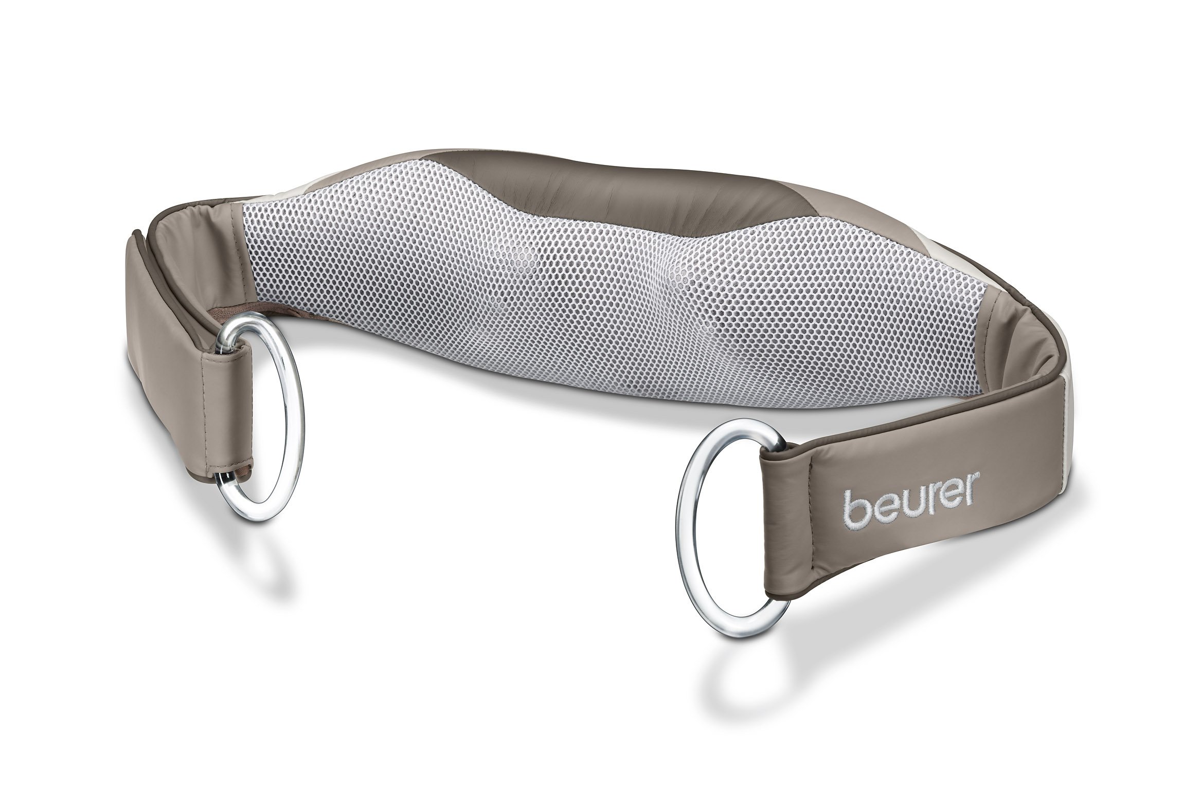 Beurer MG 148 Shiatsu-Massagegürtel für Schultern, Nacken und Rücken, 4 Massageköpfe, Wärmefunktion, Gürtel mit Fixierung und Haltegriffen, 2 Massagerichtungen auswählbar, beige