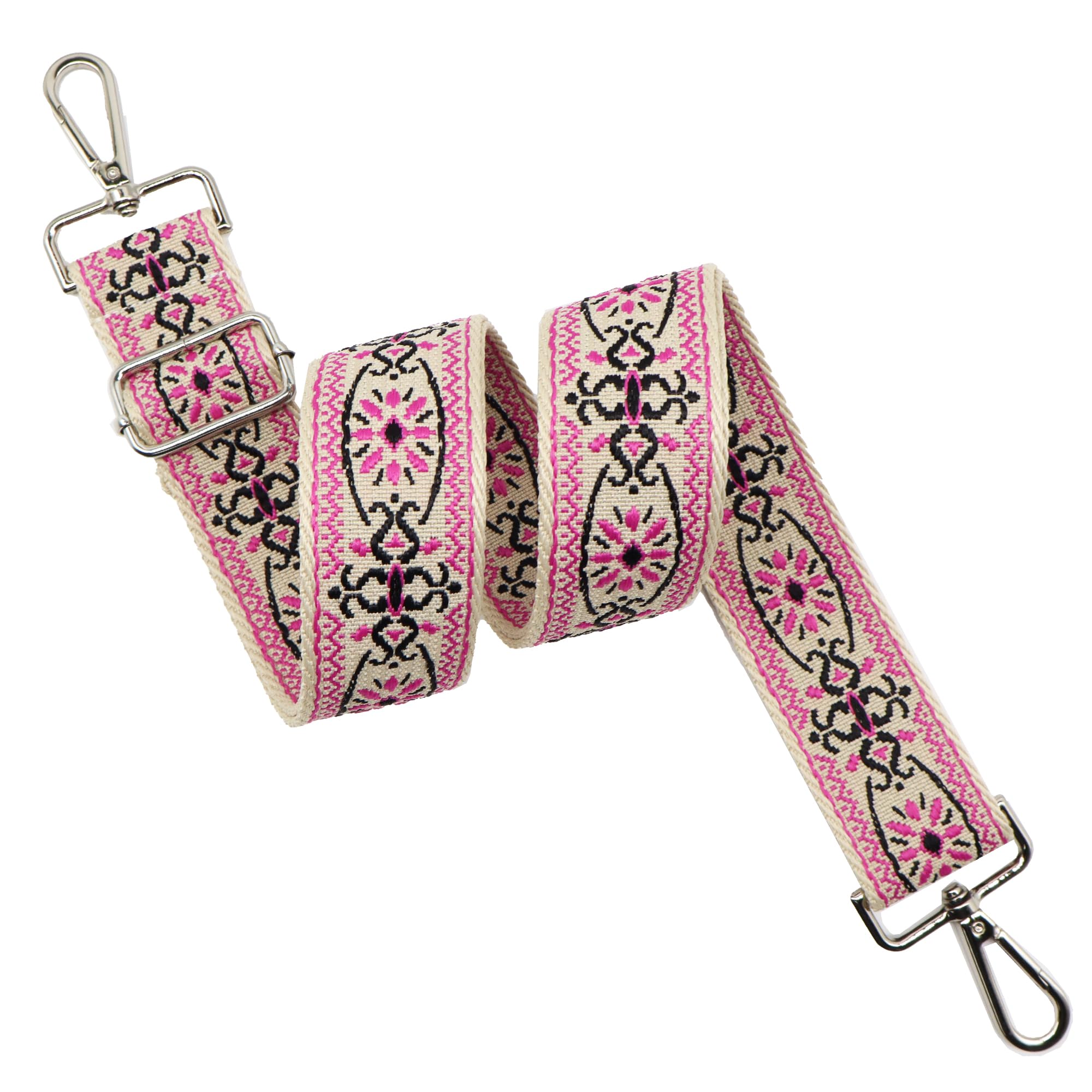 LEMEDE Purse Strap Adjustable Replacement Crossbody Bag Strap Retro Jacquard Embroidery Shoulder Straps for Canvas Bag