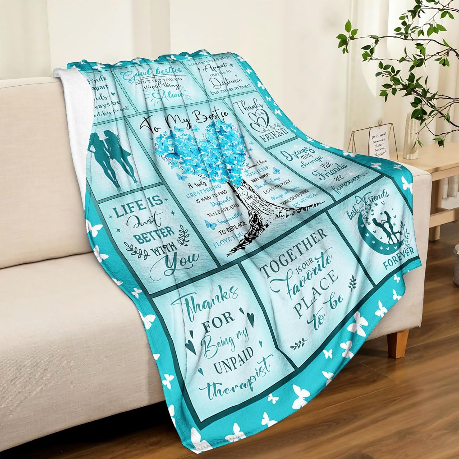 Best Friend Blanket 60"X50", Bestie Gifts for Women, Gift for Friends Women, Bestie Gift, Friends Birthday, Friendship Blanket - Image 4