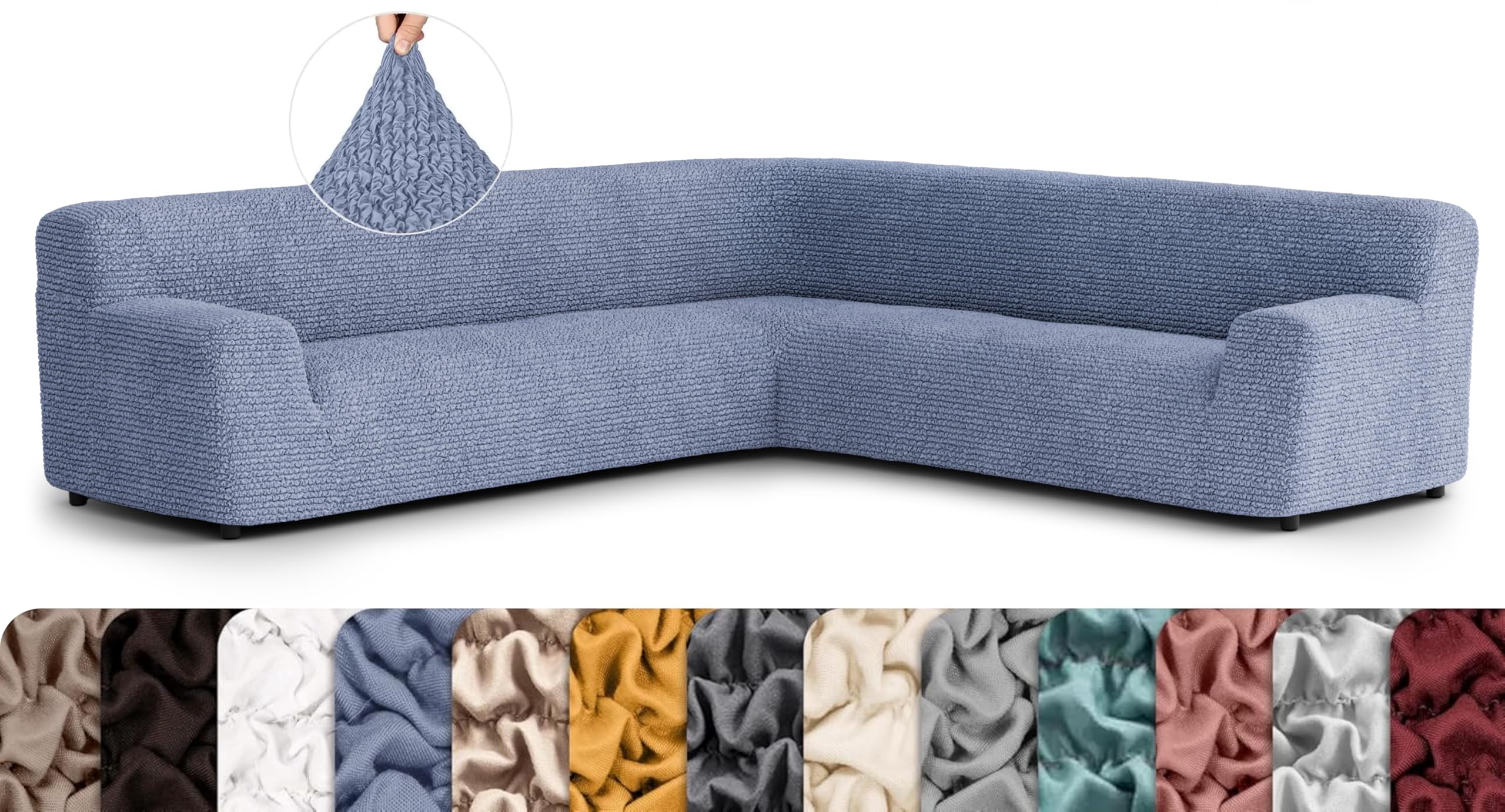 PAULATO BY GA.I.CO. Oversized Corner Sectional Couch Cover - 1-Piece Furniture Protector - Form Fit, Machine Washable…: retailer-supplied image