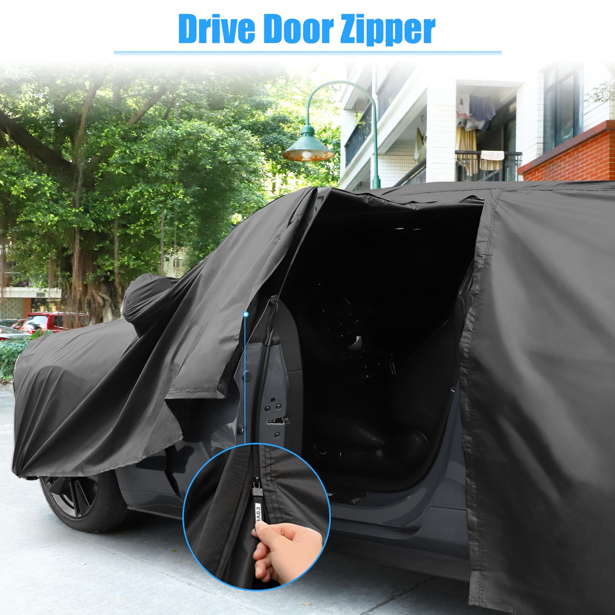 X AUTOHAUX Waterproof Car Cover for Chevrolet Camaro 2010-2021 210D Outdoor Full Car Cover All Weather Windproof Sun — view 5