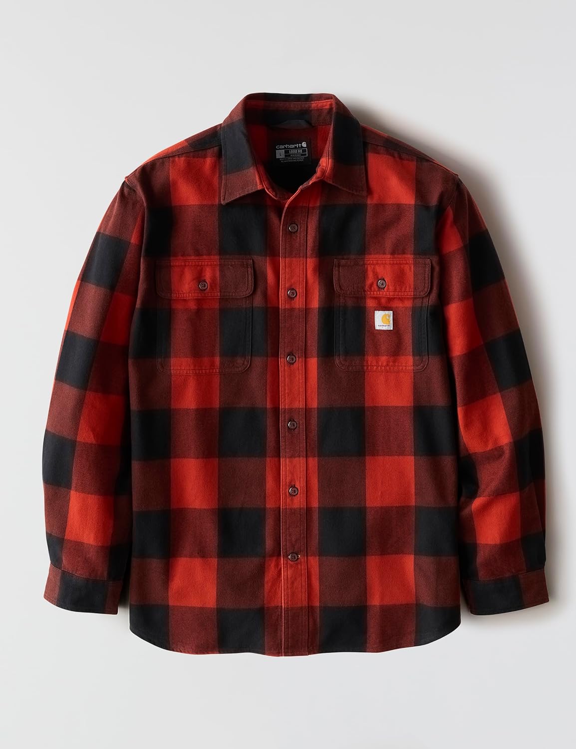 Carhartt Men’s Loose Fit Heavyweight Flannel Long-Sleeve Plaid Shirt - Image 6