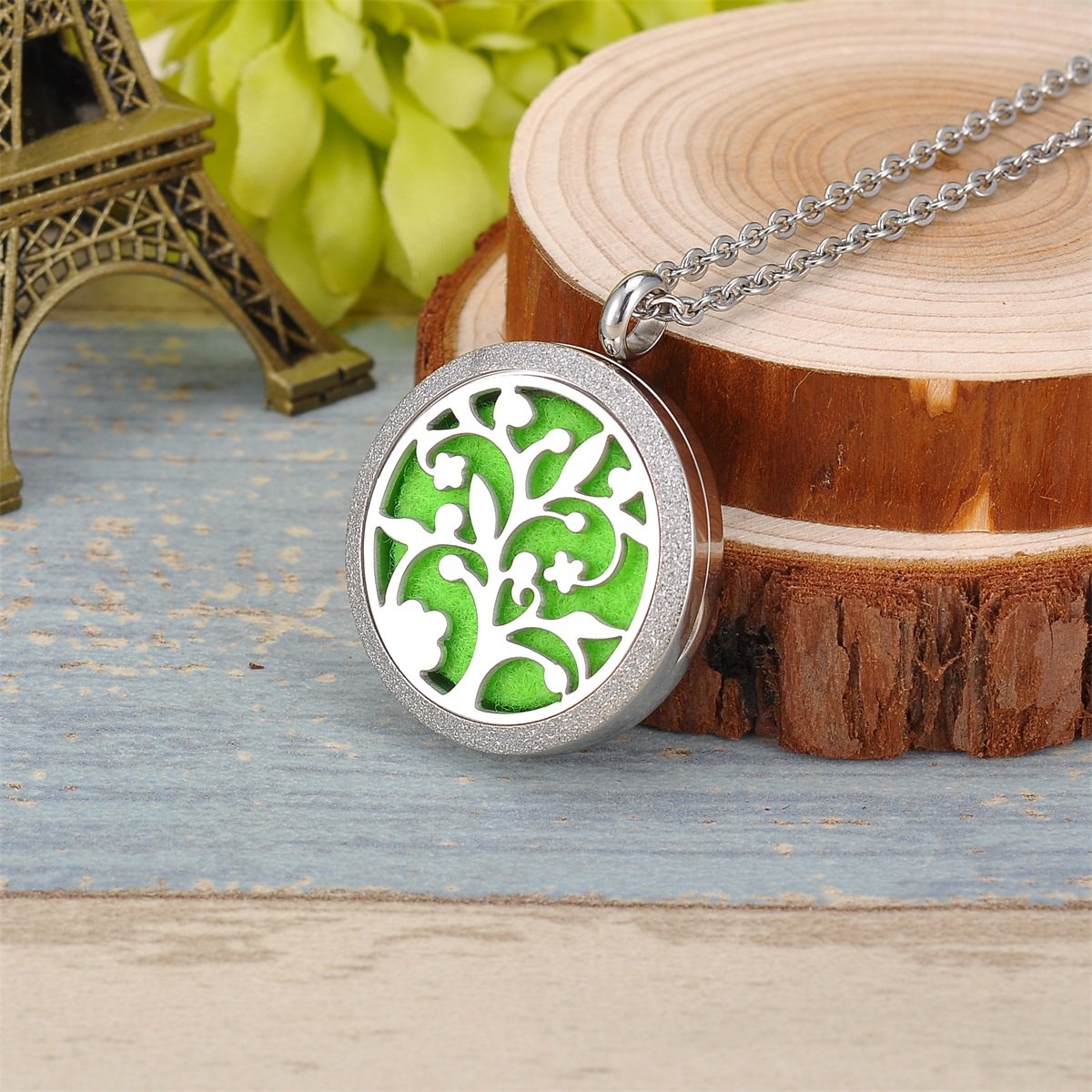 CraftyMelody Kit DIY Collier Diffuseur Huiles Essentielles – 4 Pendentifs Laiton + Perles De Lave Naturelle – Aromathérapie Élégante