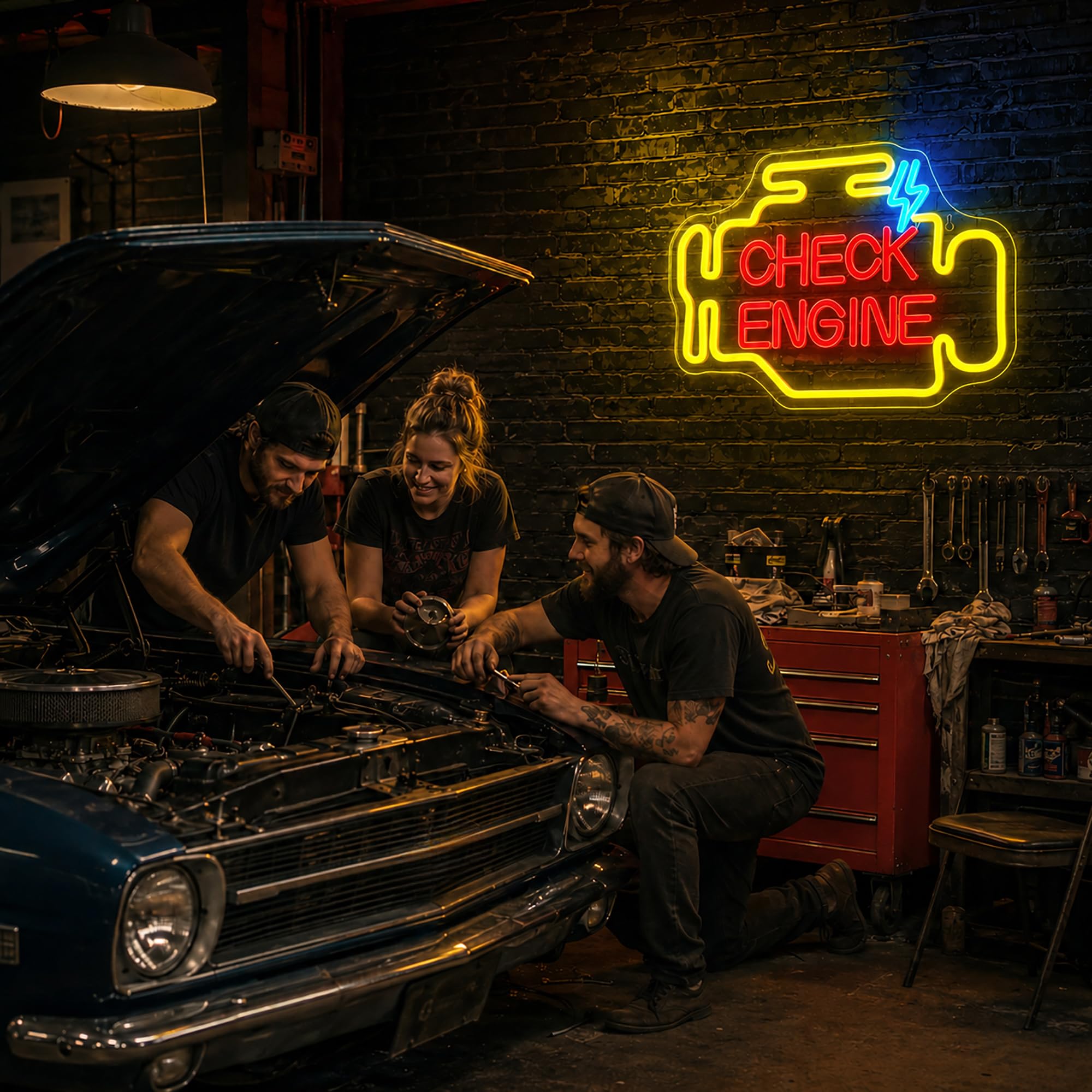 Señales de neón Check Engine