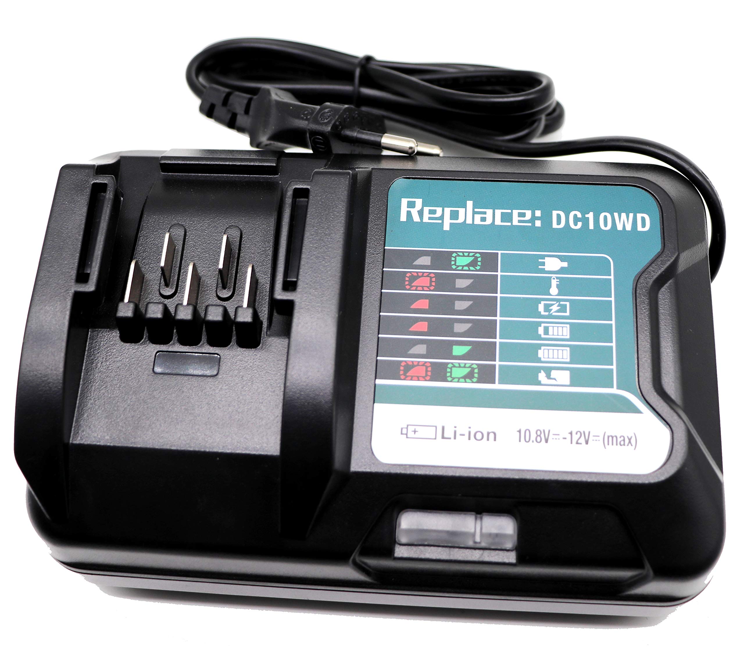 Cargador DC10WD DC10SB DC10WC, Compatible con Makita 12V/10.8V Cargador BL1015 BL1016 BL1021B 197396-9 BL1041B 197406-2 Batería