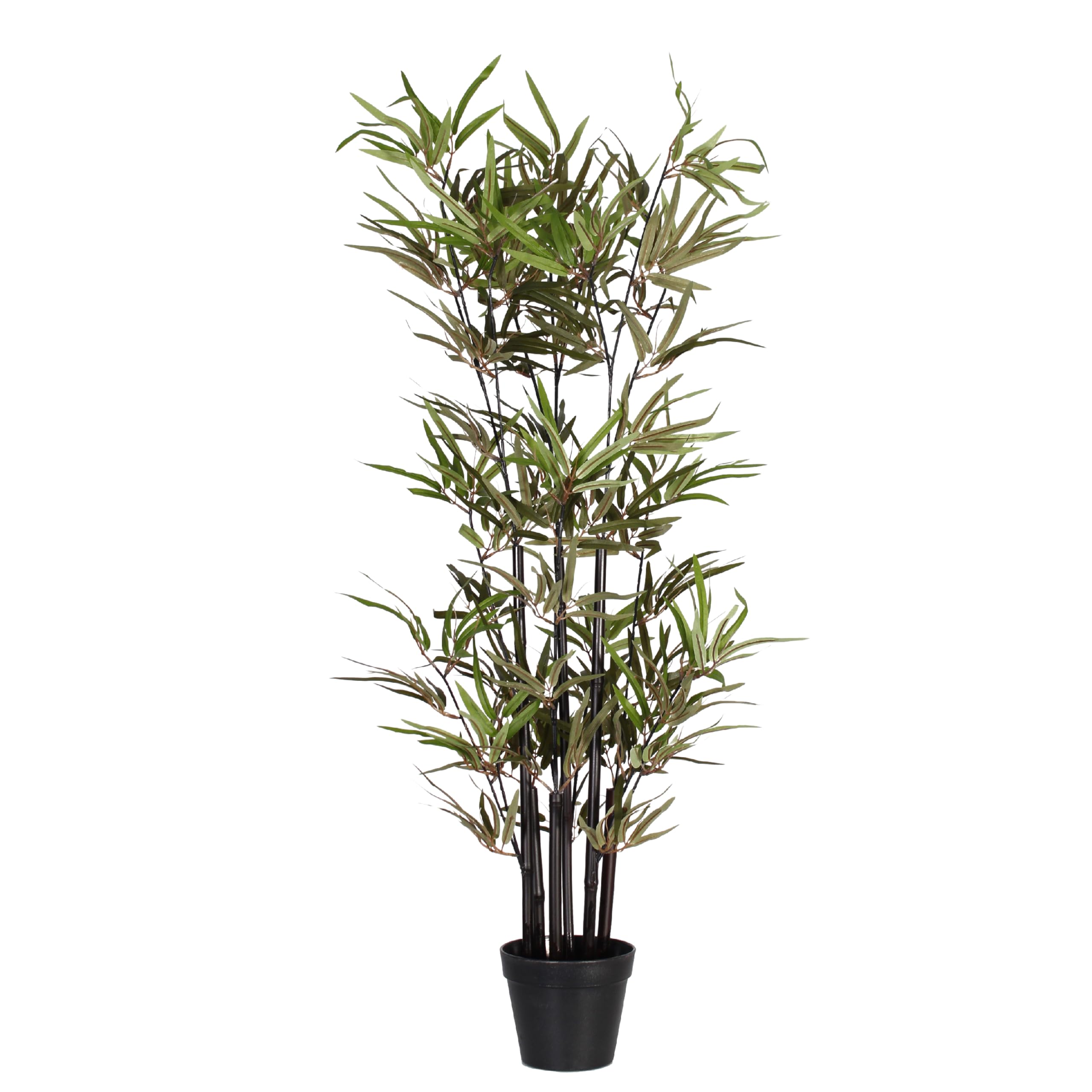 Blooming Artificial - Black Stem Bamboo Tree, Realistic Artificial Plant for Garden, Home, and Office, Year Round Decorative Foliage, UV and Water Resistant (Green) (110cm)