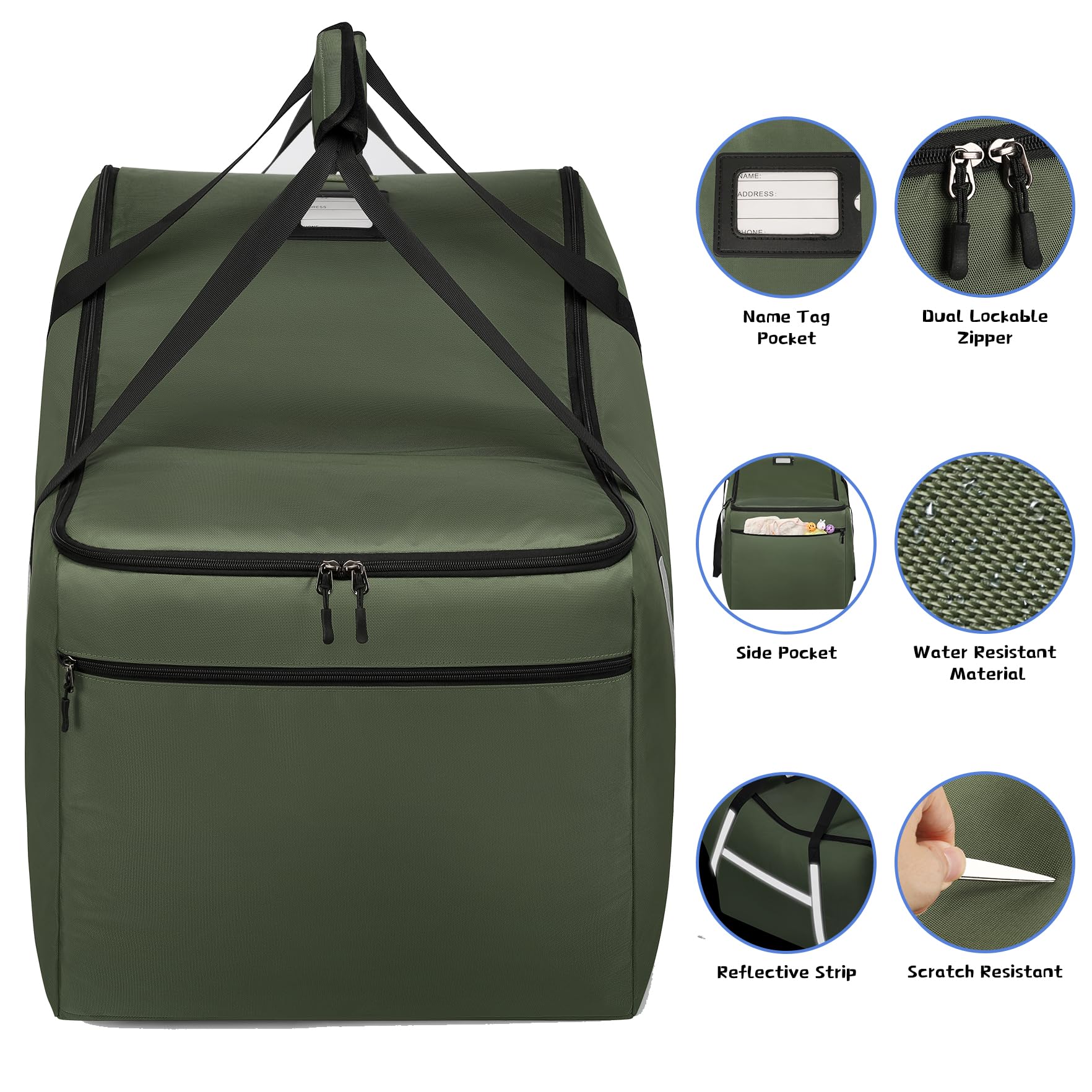Sac de voyage pour siège d'auto pour bébé compatible avec tous les sièges et bases Nuna Pipa, Chicco KeyFit 30 et Base, sacs de siège de voiture rembourrés pour voyage en avion, sac de contrôle de