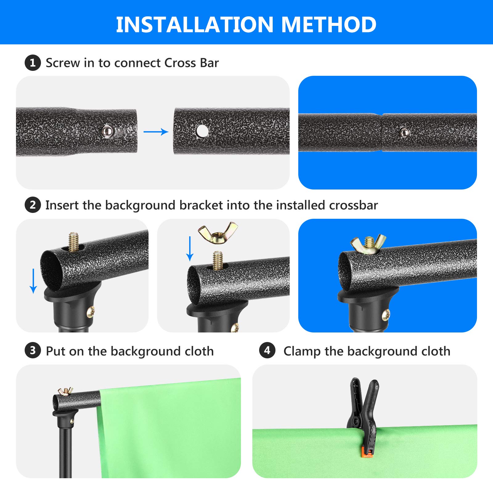 Neewer Photo Video Studio Light Kit Backdrop with Stand and Lighting